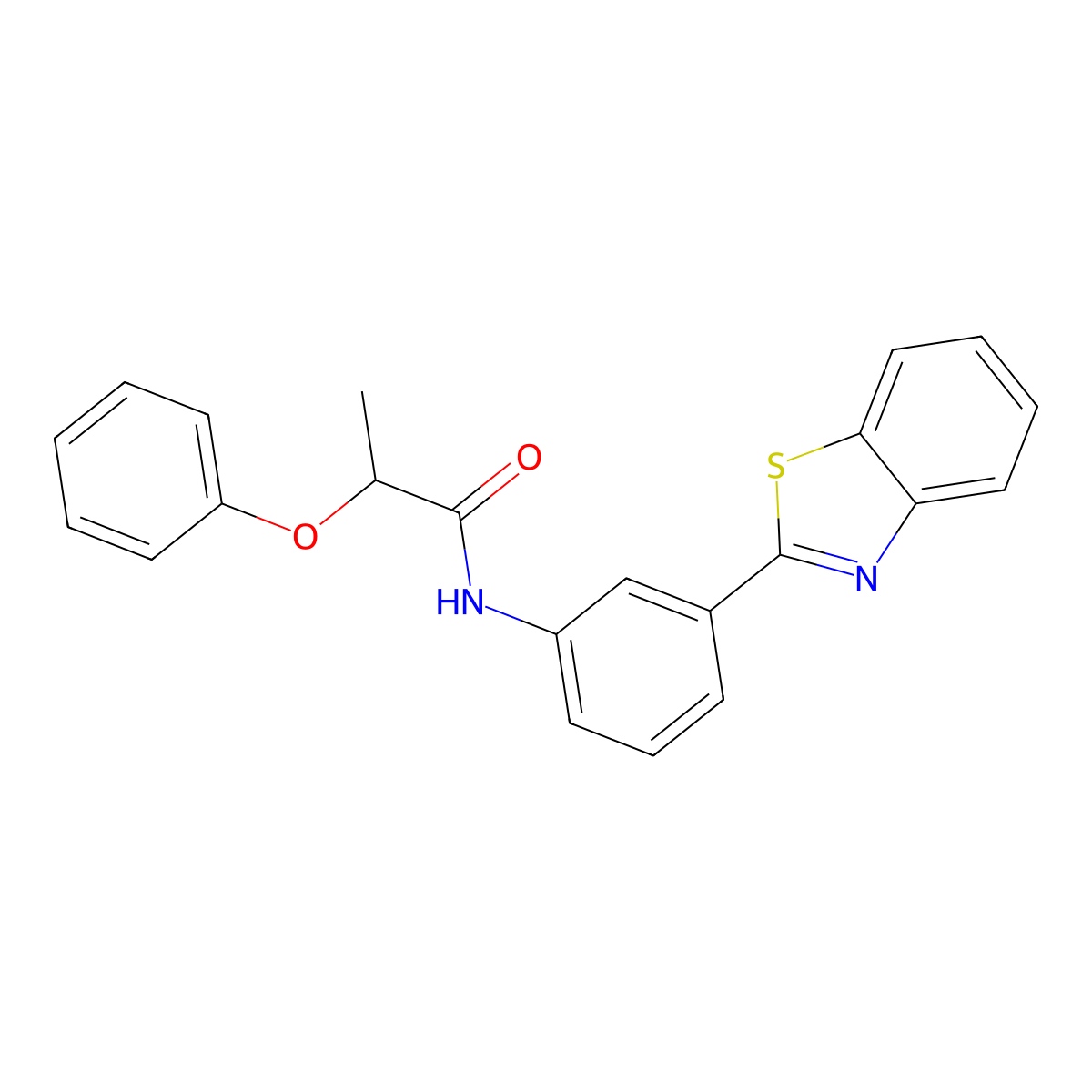 N-[3-(1,3-benzothiazol-2-yl)phenyl]-2-phenoxypropanamide molecular structure, CAS 305357-98-6