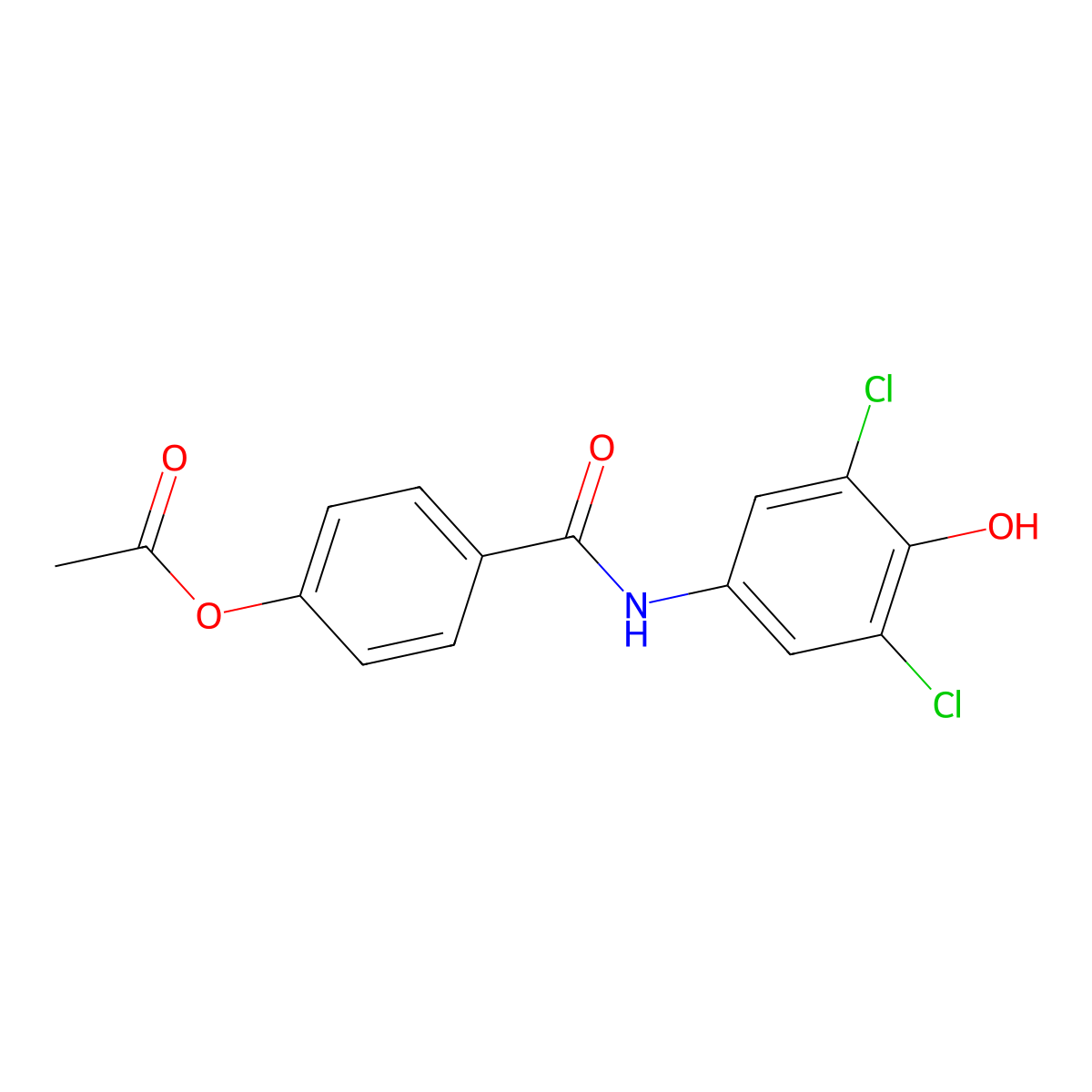 4-((3,5-Dichloro-4-hydroxyphenyl)carbamoyl)phenyl acetate molecular structure, CAS 305358-00-3