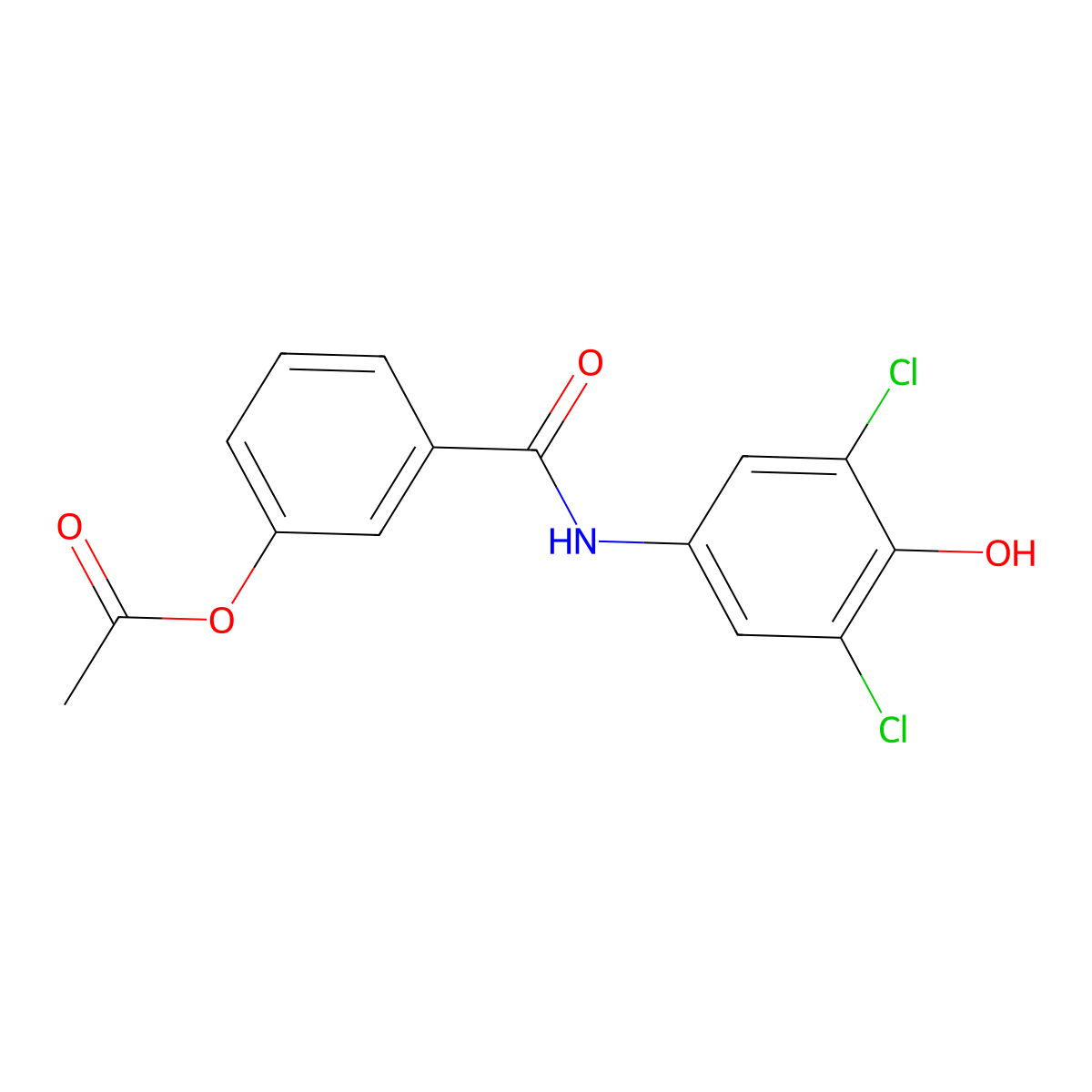 3-((3,5-Dichloro-4-hydroxyphenyl)carbamoyl)phenyl acetate molecular structure, CAS 305358-02-5