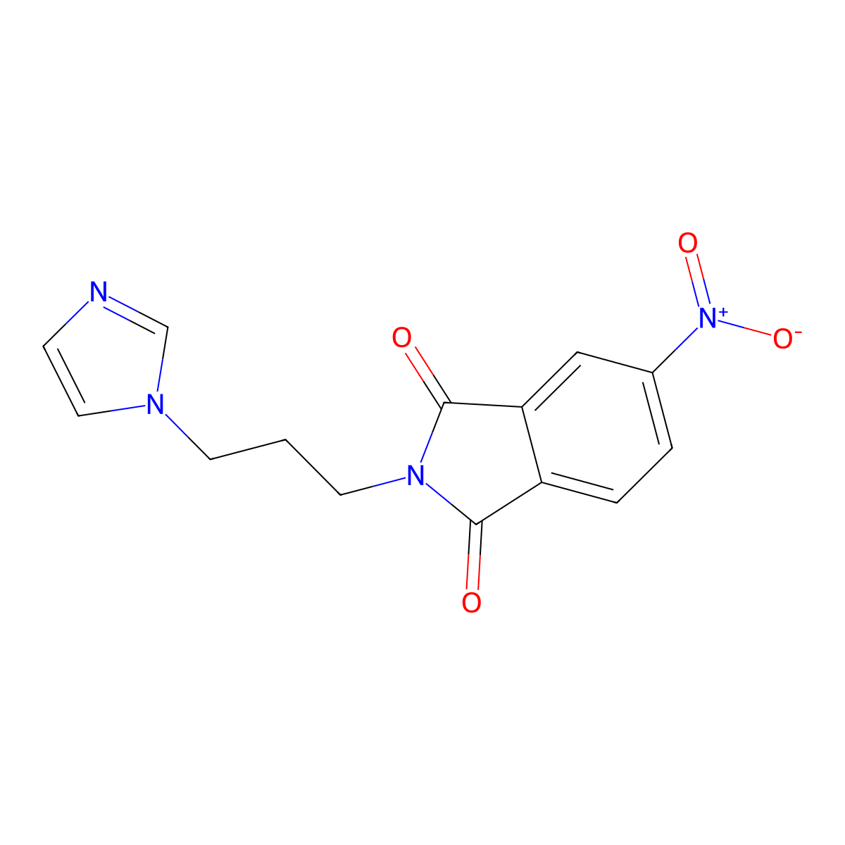 2-(3-Imidazol-1-ylpropyl)-5-nitroisoindole-1,3-dione molecular structure, CAS 305358-20-7