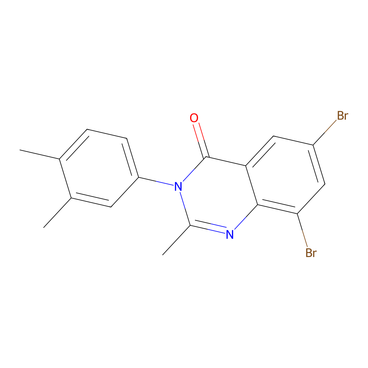 6,8-dibromo-3-(3,4-dimethylphenyl)-2-methyl-4(3H)-quinazolinone molecular structure, CAS 305358-24-1