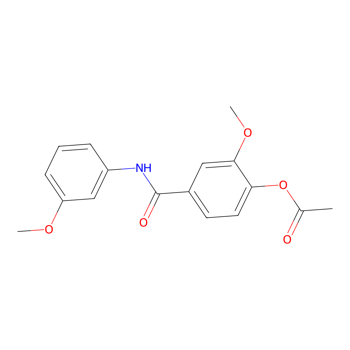 2-Methoxy-4-[(3-methoxyphenyl)carbamoyl]phenyl acetate molecular structure, CAS 305358-27-4