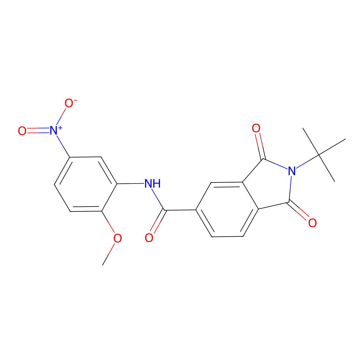 2-tert-butyl-N-(2-methoxy-5-nitrophenyl)-1,3-dioxoisoindole-5-carboxamide molecular structure, CAS 305358-44-5
