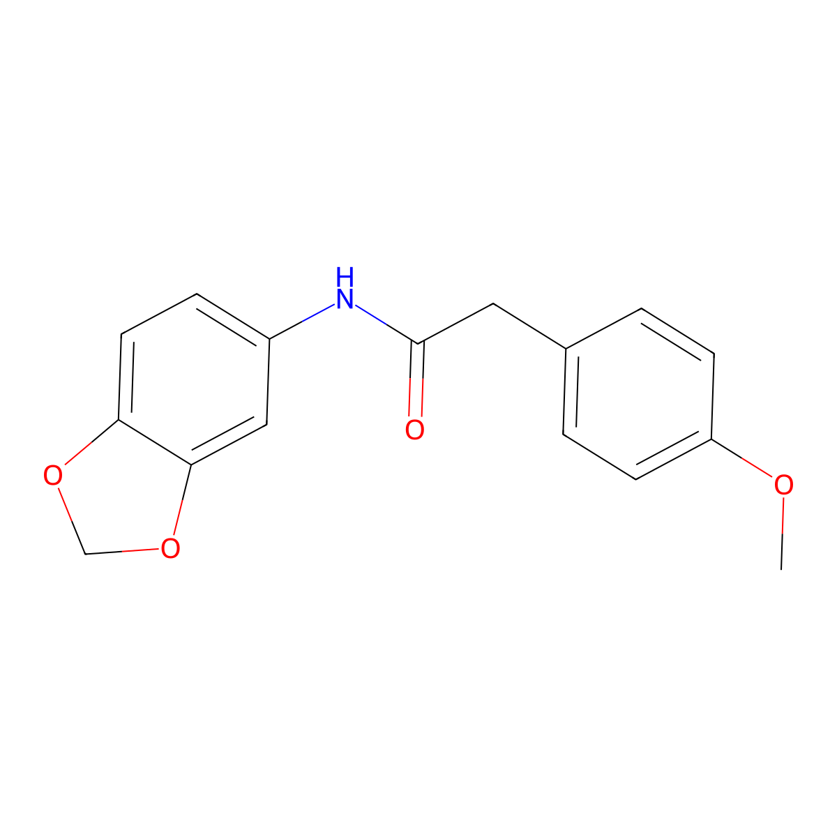 N-(1,3-benzodioxol-5-yl)-2-(4-methoxyphenyl)acetamide molecular structure, CAS 305358-52-5