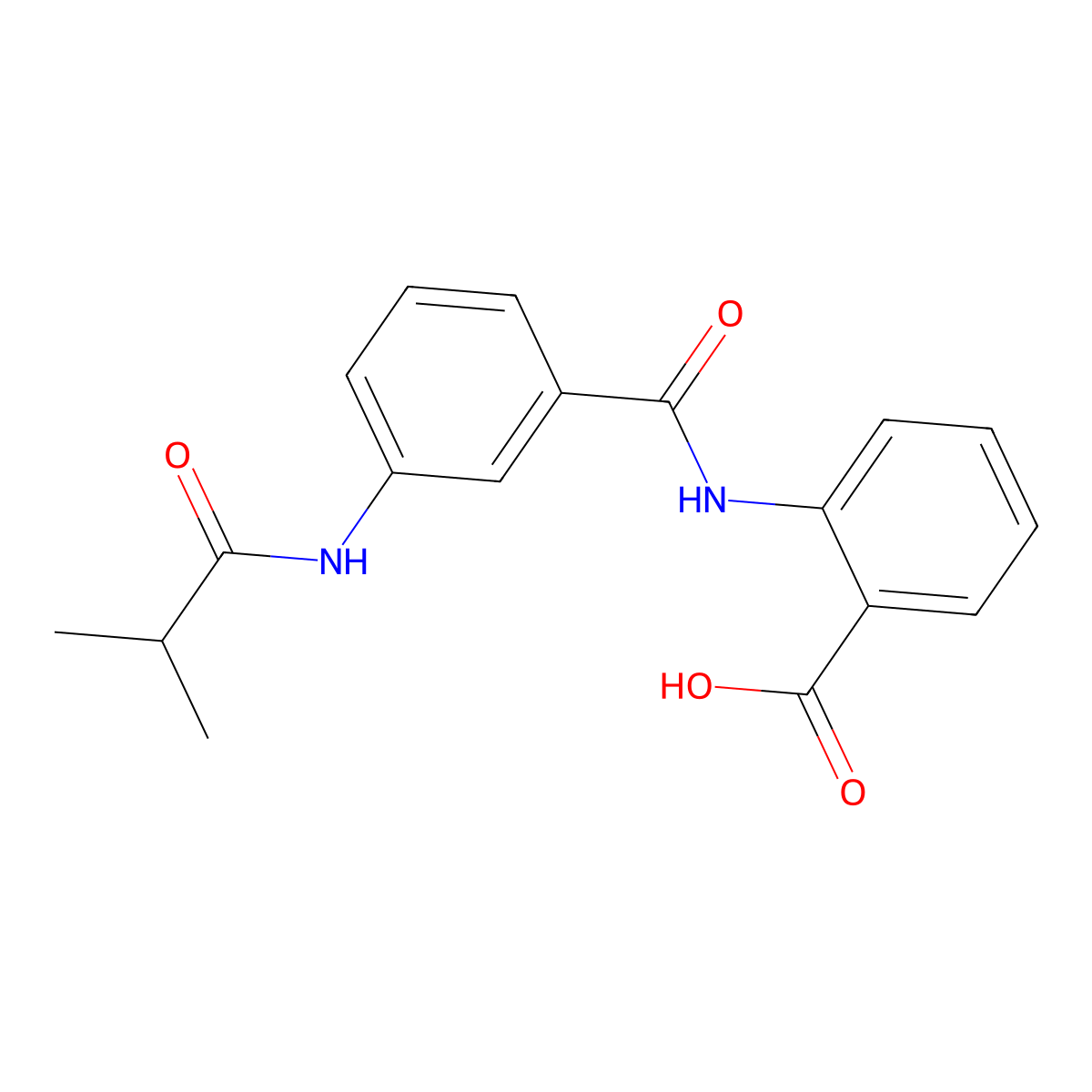 2-{[3-(Isobutyrylamino)benzoyl]amino}benzoic acid molecular structure, CAS 305358-62-7