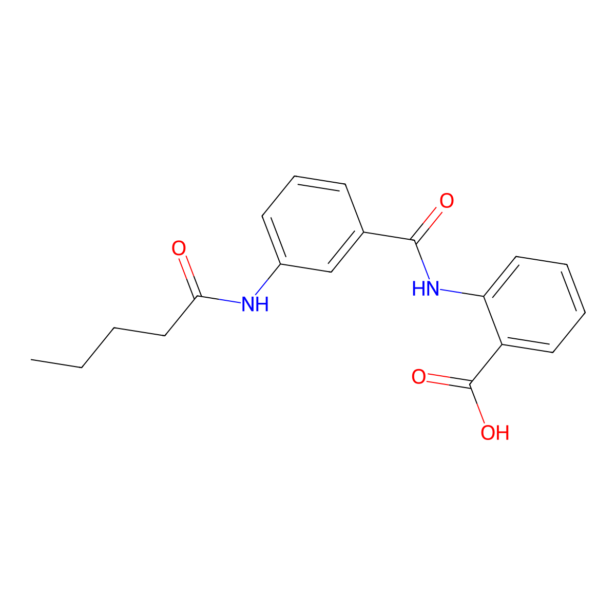 2-[[3-(Pentanoylamino)benzoyl]amino]benzoic acid molecular structure, CAS 305358-63-8