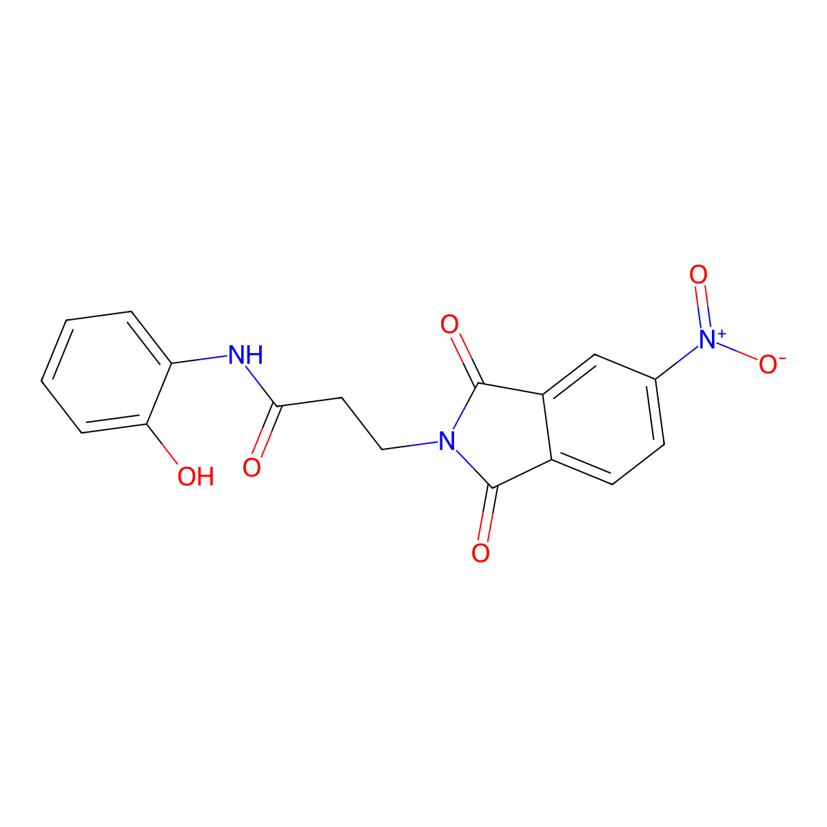 N-(2-hydroxyphenyl)-3-(5-nitro-1,3-dioxoisoindol-2-yl)propanamide molecular structure, CAS 305358-80-9