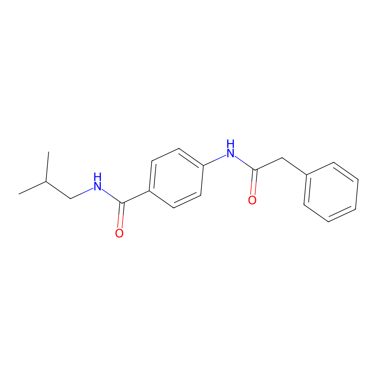 N-(2-methylpropyl)-4-[(phenylacetyl)amino]benzamide molecular structure, CAS 305358-96-7