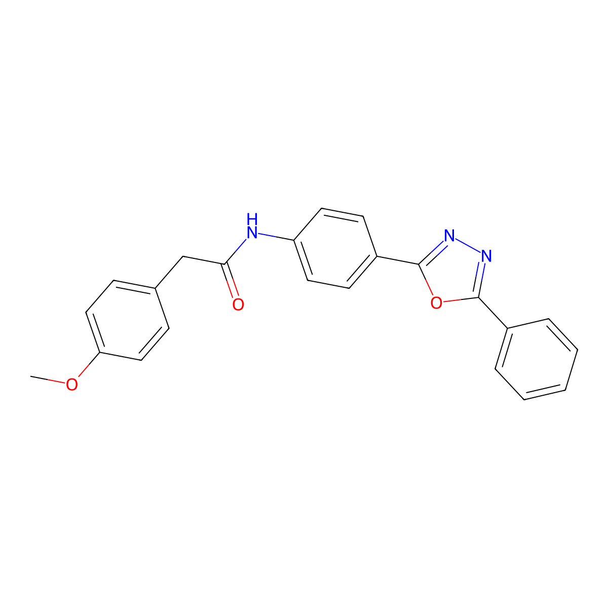 2-(4-methoxyphenyl)-N-[4-(5-phenyl-1,3,4-oxadiazol-2-yl)phenyl]acetamide molecular structure, CAS 305358-99-0