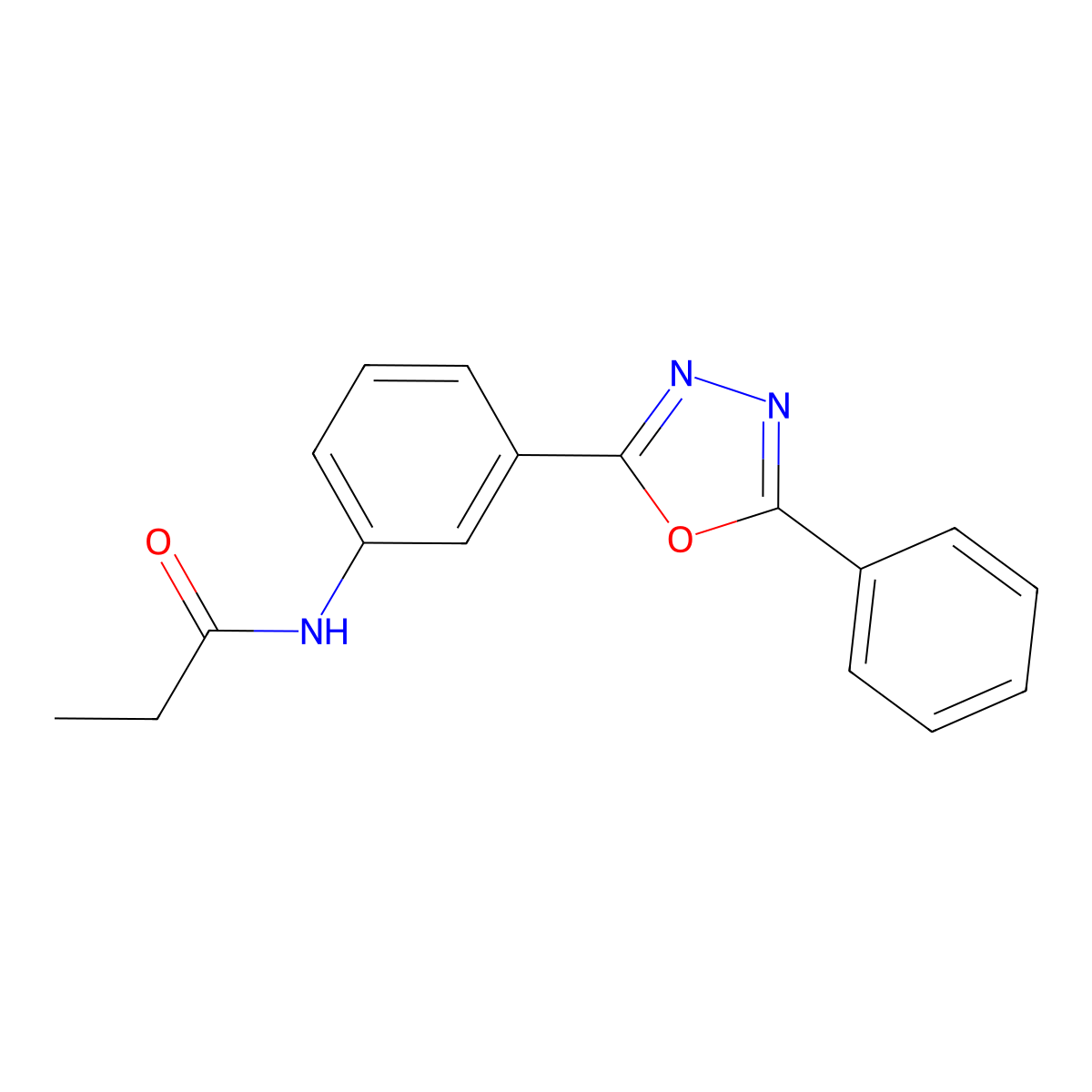N-[3-(5-phenyl-1,3,4-oxadiazol-2-yl)phenyl]propanamide molecular structure, CAS 305359-00-6