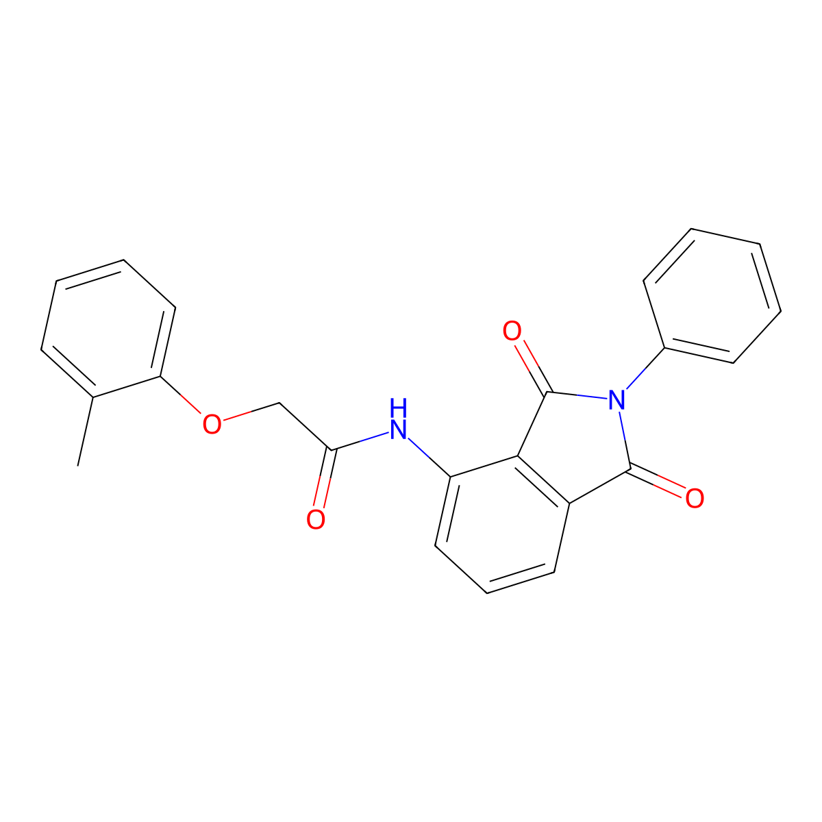 N-(1,3-dioxo-2-phenylisoindol-4-yl)-2-(2-methylphenoxy)acetamide molecular structure, CAS 305359-25-5