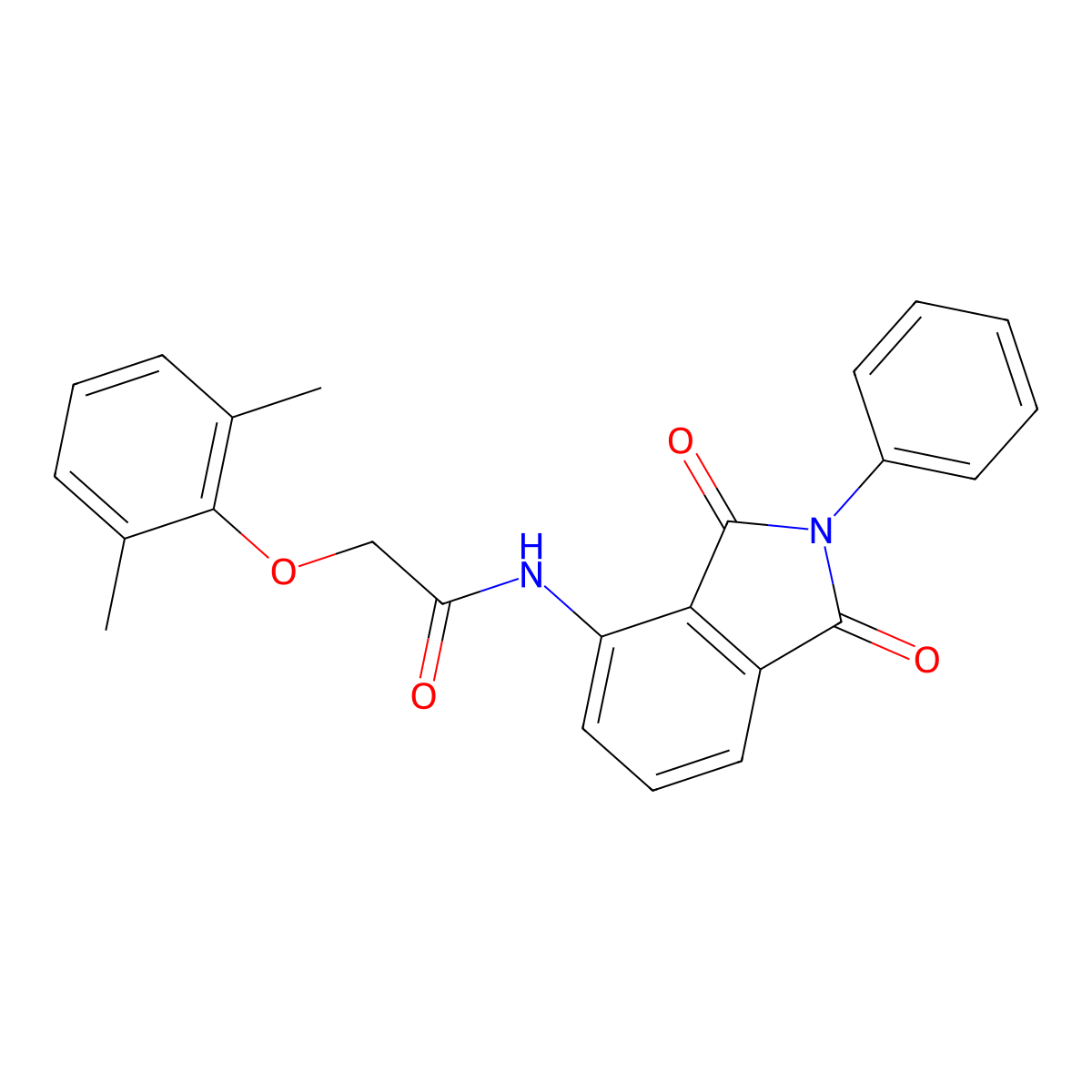 2-(2,6-dimethylphenoxy)-N-(1,3-dioxo-2-phenylisoindol-4-yl)acetamide molecular structure, CAS 305359-26-6