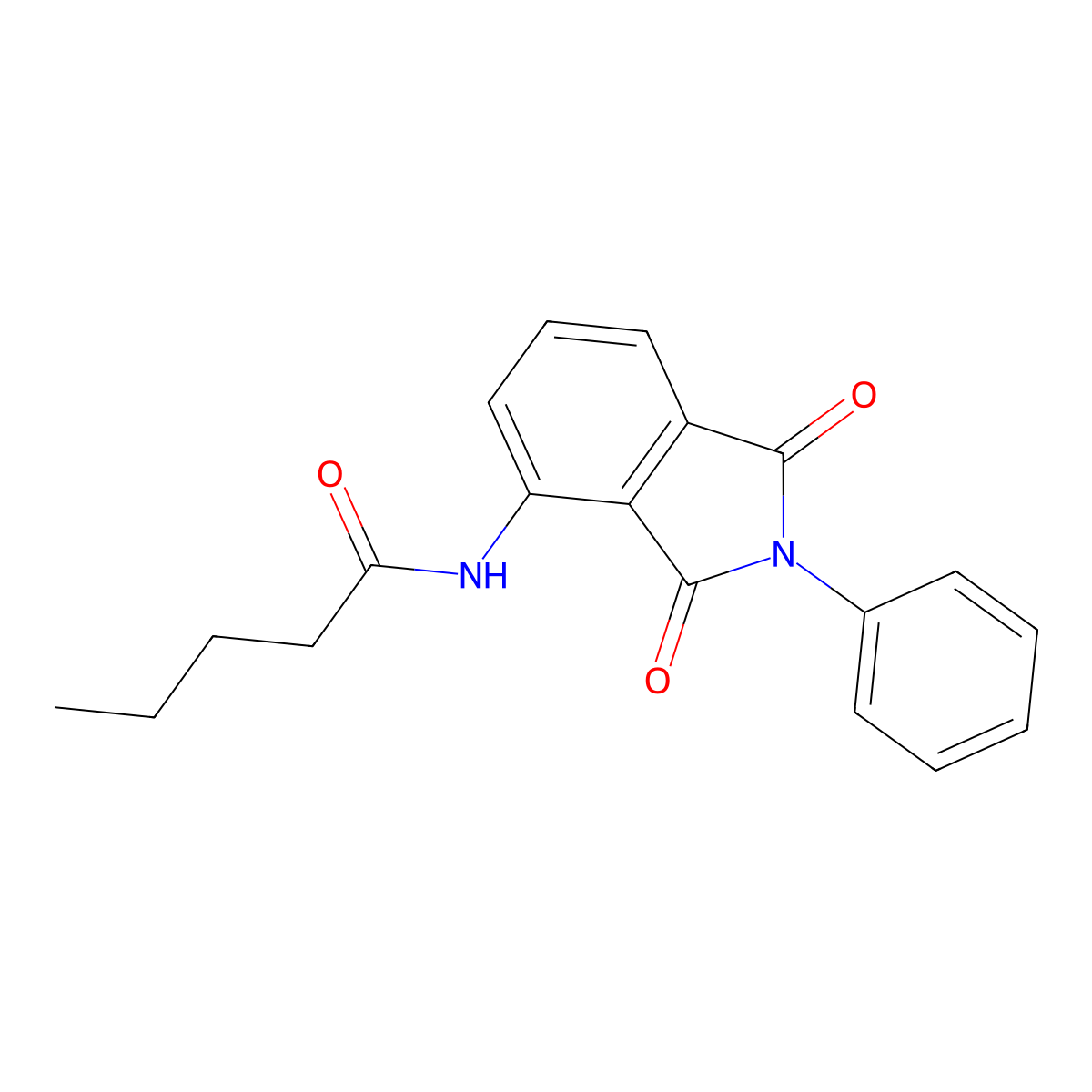 N-(1,3-dioxo-2-phenylisoindol-4-yl)pentanamide molecular structure, CAS 305359-27-7