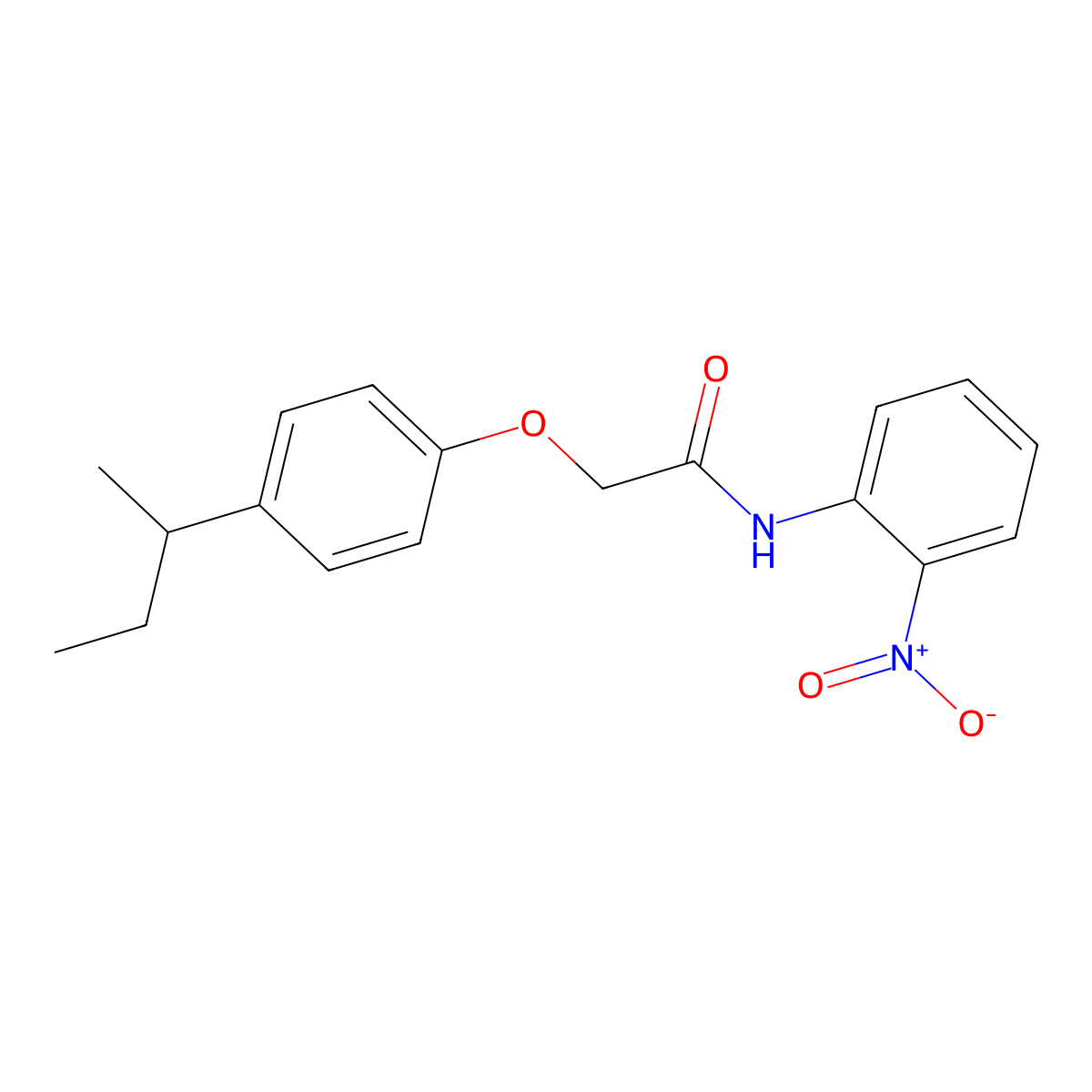 2-(4-butan-2-ylphenoxy)-N-(2-nitrophenyl)acetamide molecular structure, CAS 305359-30-2