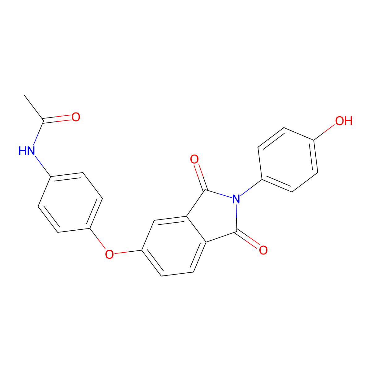 N-[4-[2-(4-hydroxyphenyl)-1,3-dioxoisoindol-5-yl]oxyphenyl]acetamide molecular structure, CAS 305359-59-5