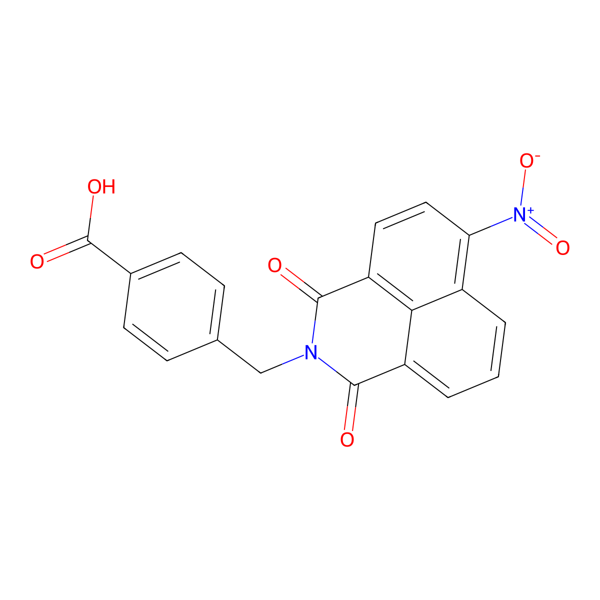 4-[(6-Nitro-1,3-dioxobenzo[de]isoquinolin-2-yl)methyl]benzoic acid molecular structure, CAS 305359-75-5