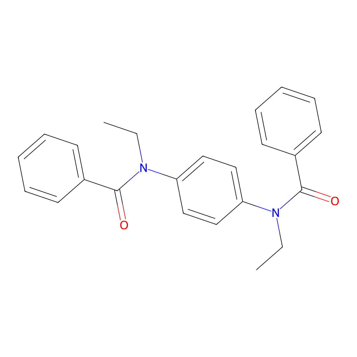 N-[4-[benzoyl(ethyl)amino]phenyl]-N-ethylbenzamide molecular structure, CAS 305359-80-2