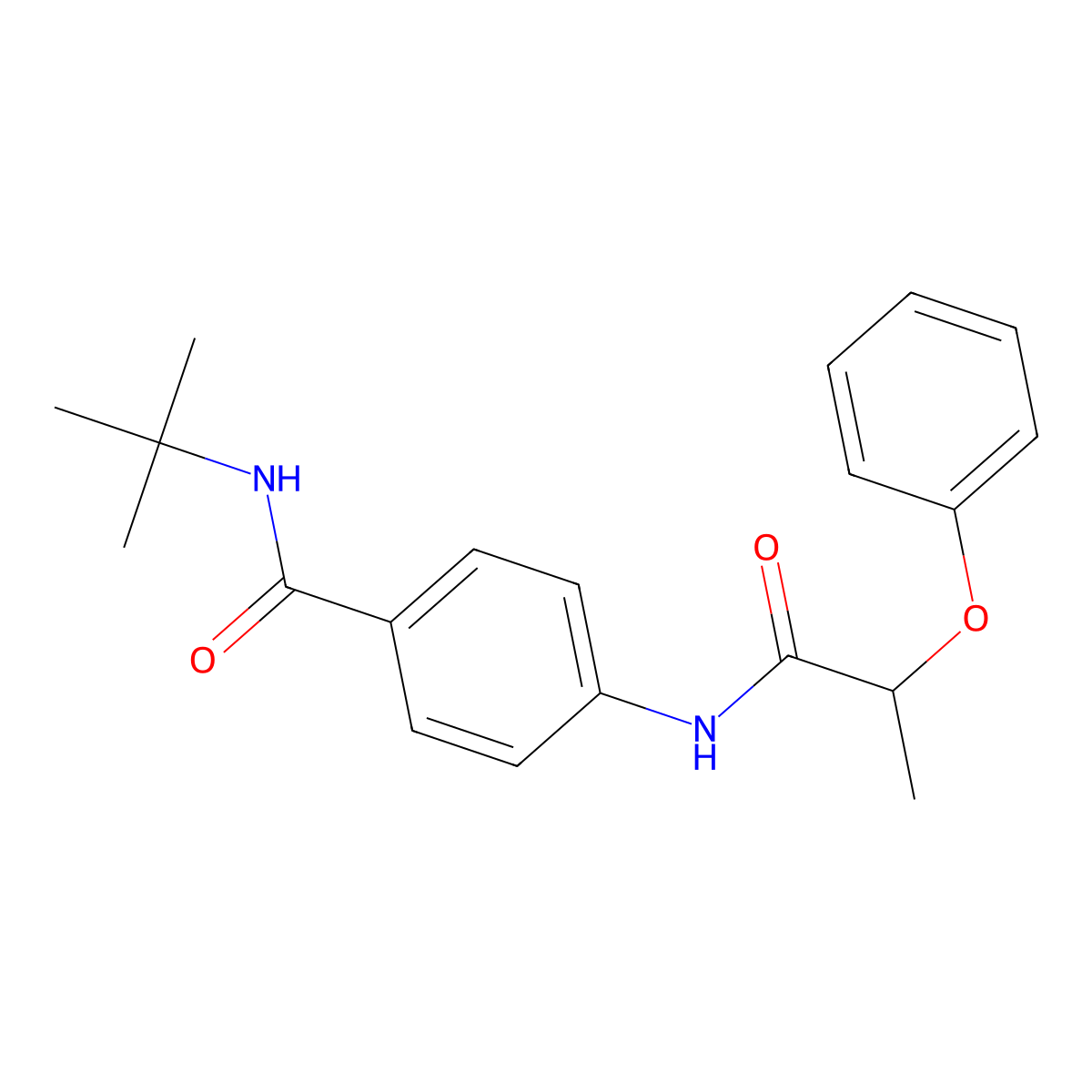 N-tert-butyl-4-(2-phenoxypropanoylamino)benzamide molecular structure, CAS 305359-82-4