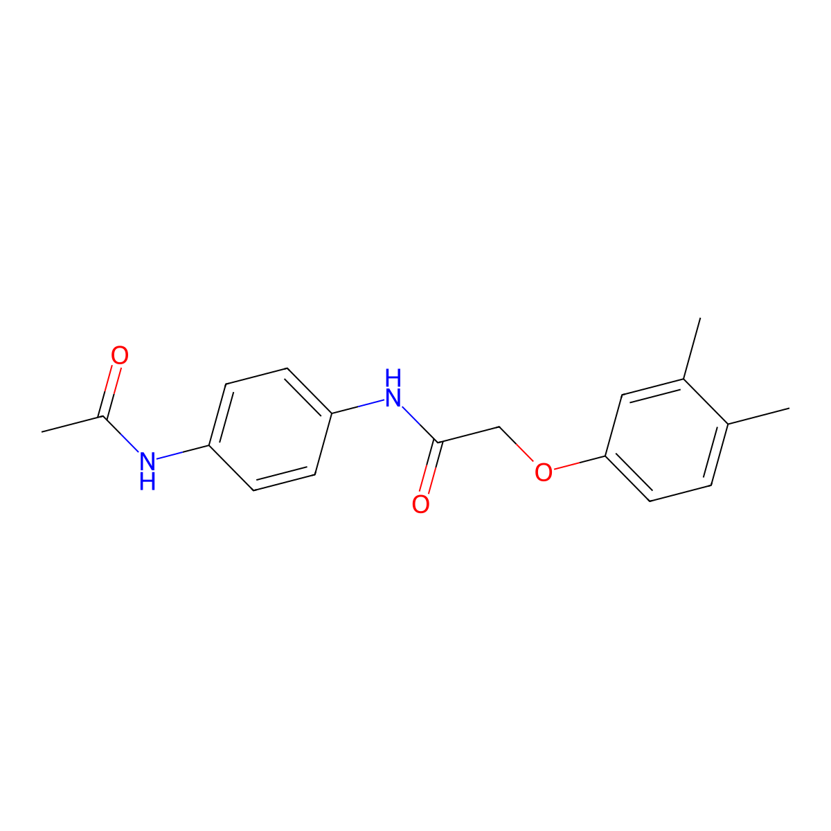N-(4-acetamidophenyl)-2-(3,4-dimethylphenoxy)acetamide molecular structure, CAS 305359-85-7