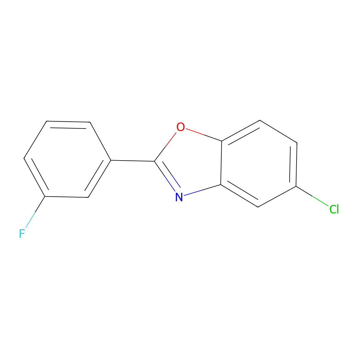 5-Chloro-2-(3-fluorophenyl)-1,3-benzoxazole molecular structure, CAS 305359-96-0