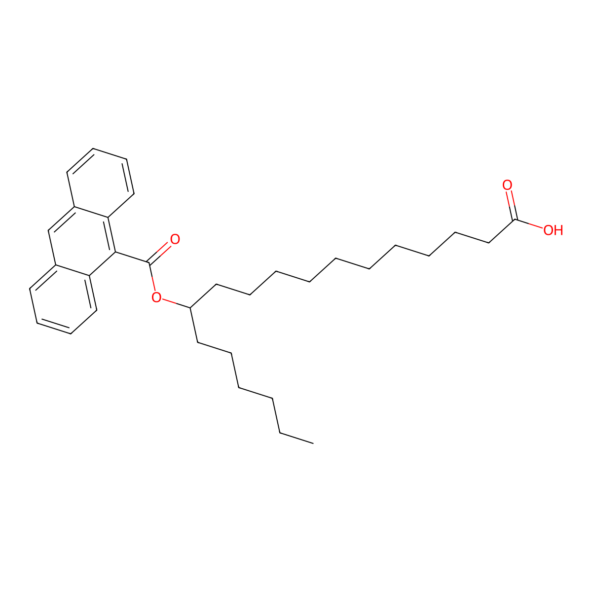 12-(9-Anthroyloxy)stearic acid molecular structure, CAS 30536-60-8