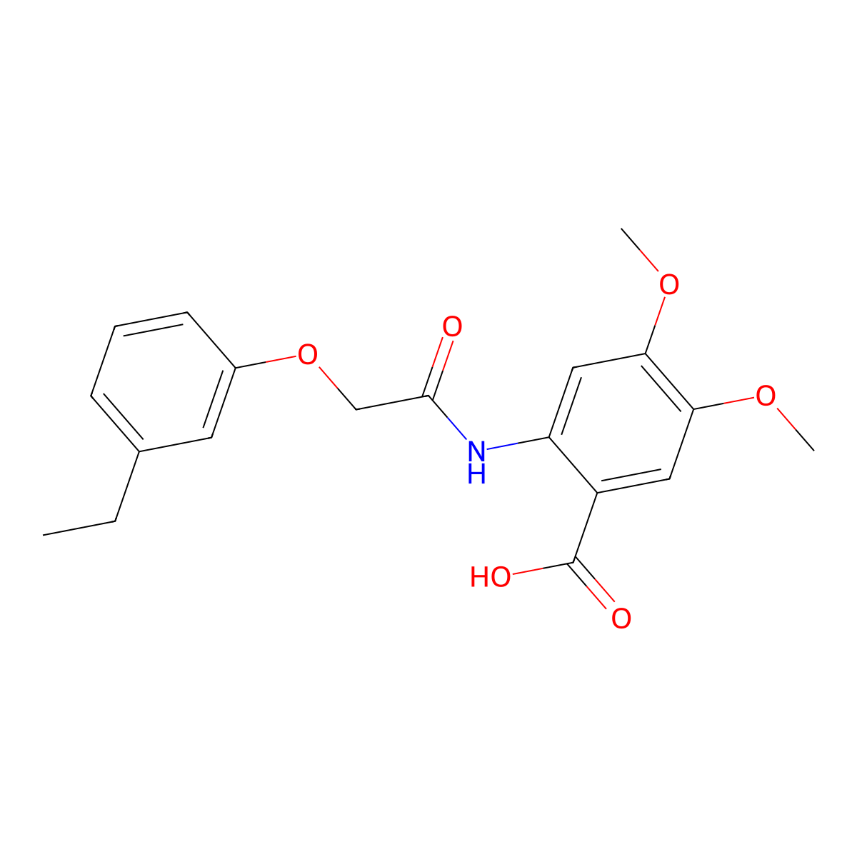 2-{[(3-Ethylphenoxy)acetyl]amino}-4,5-dimethoxybenzoic acid molecular structure, CAS 305360-10-5