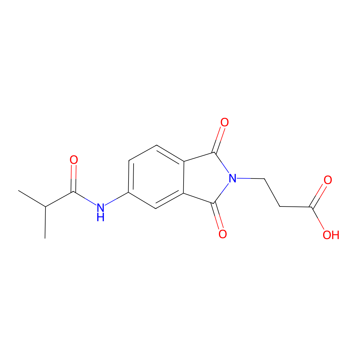 3-[5-(2-Methylpropanoylamino)-1,3-dioxoisoindol-2-yl]propanoic acid molecular structure, CAS 305360-16-1