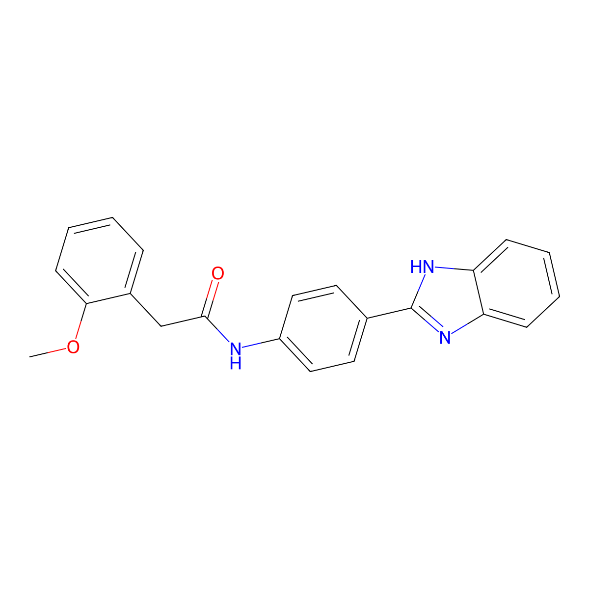 N-[4-(1H-benzimidazol-2-yl)phenyl]-2-(2-methoxyphenyl)acetamide molecular structure, CAS 305360-28-5