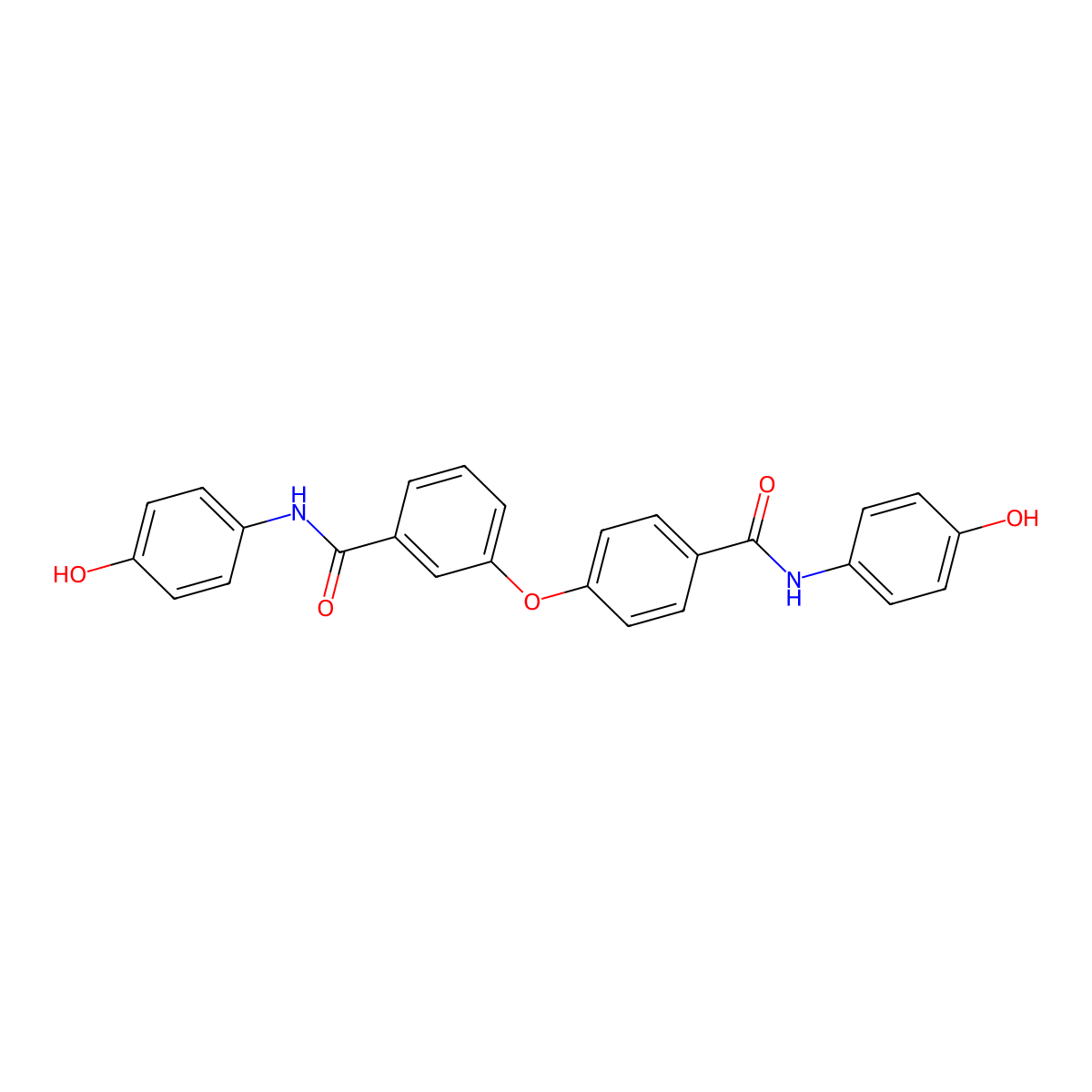 N-(4-hydroxyphenyl)-3-[4-[(4-hydroxyphenyl)carbamoyl]phenoxy]benzamide molecular structure, CAS 305360-31-0