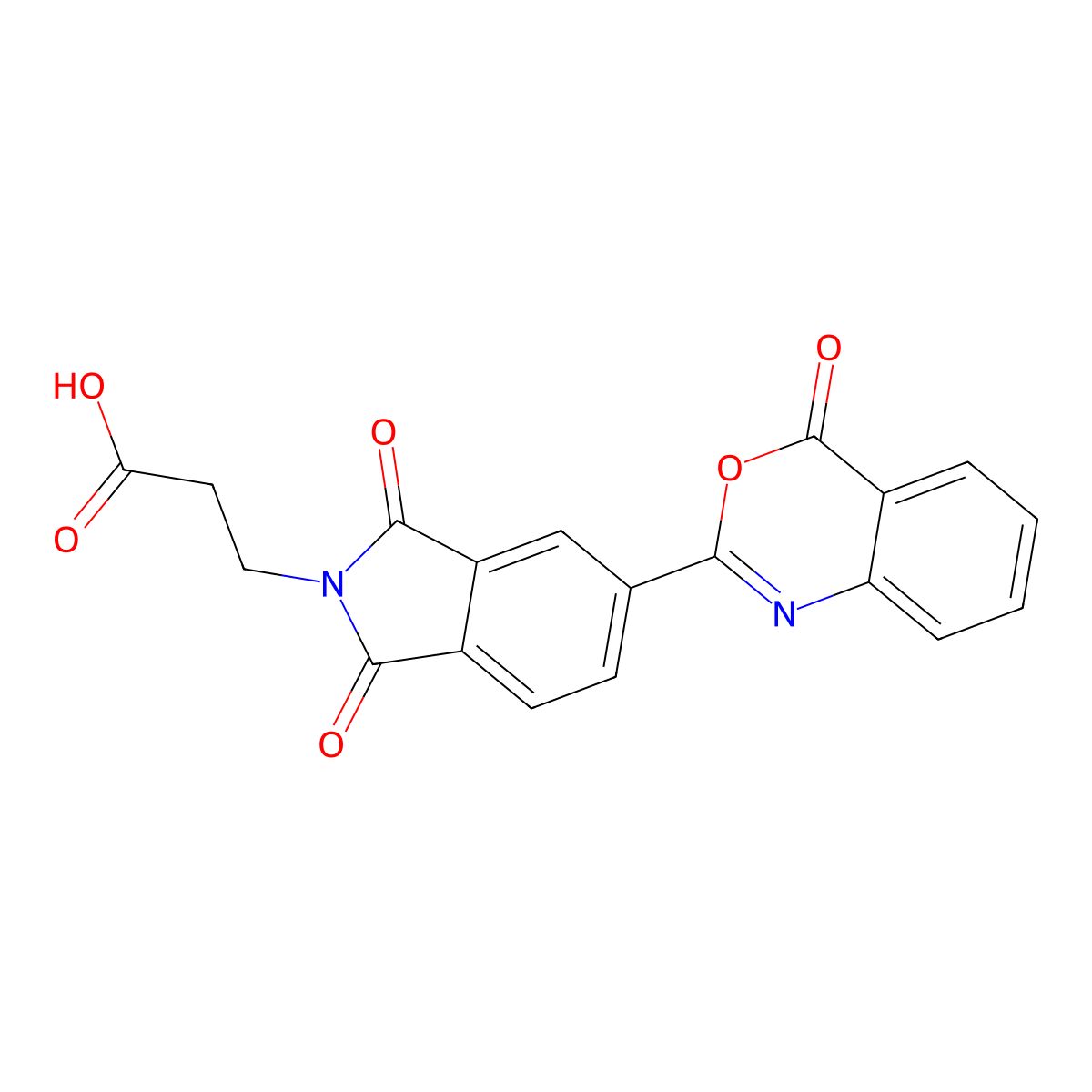 3-[1,3-dioxo-5-(4-oxo-4H-3,1-benzoxazin-2-yl)-1,3-dihydro-2H-isoindol-2-yl]propanoic acid molecular structure, CAS 305360-43-4