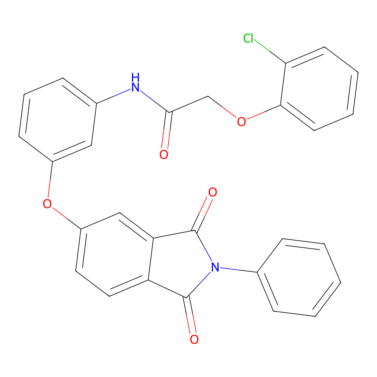 2-(2-chlorophenoxy)-N-[3-(1,3-dioxo-2-phenylisoindol-5-yl)oxyphenyl]acetamide molecular structure, CAS 305360-64-9