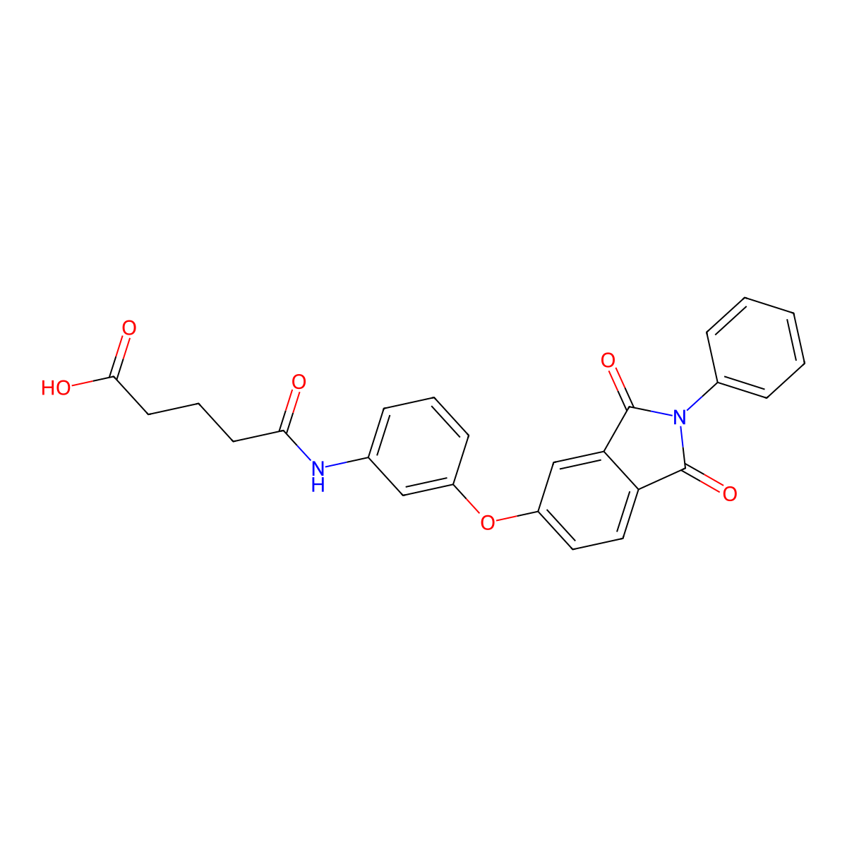 5-({3-[(1,3-dioxo-2-phenyl-2,3-dihydro-1H-isoindol-5-yl)oxy]phenyl}amino)-5-oxopentanoic acid molecular structure, CAS 305360-66-1
