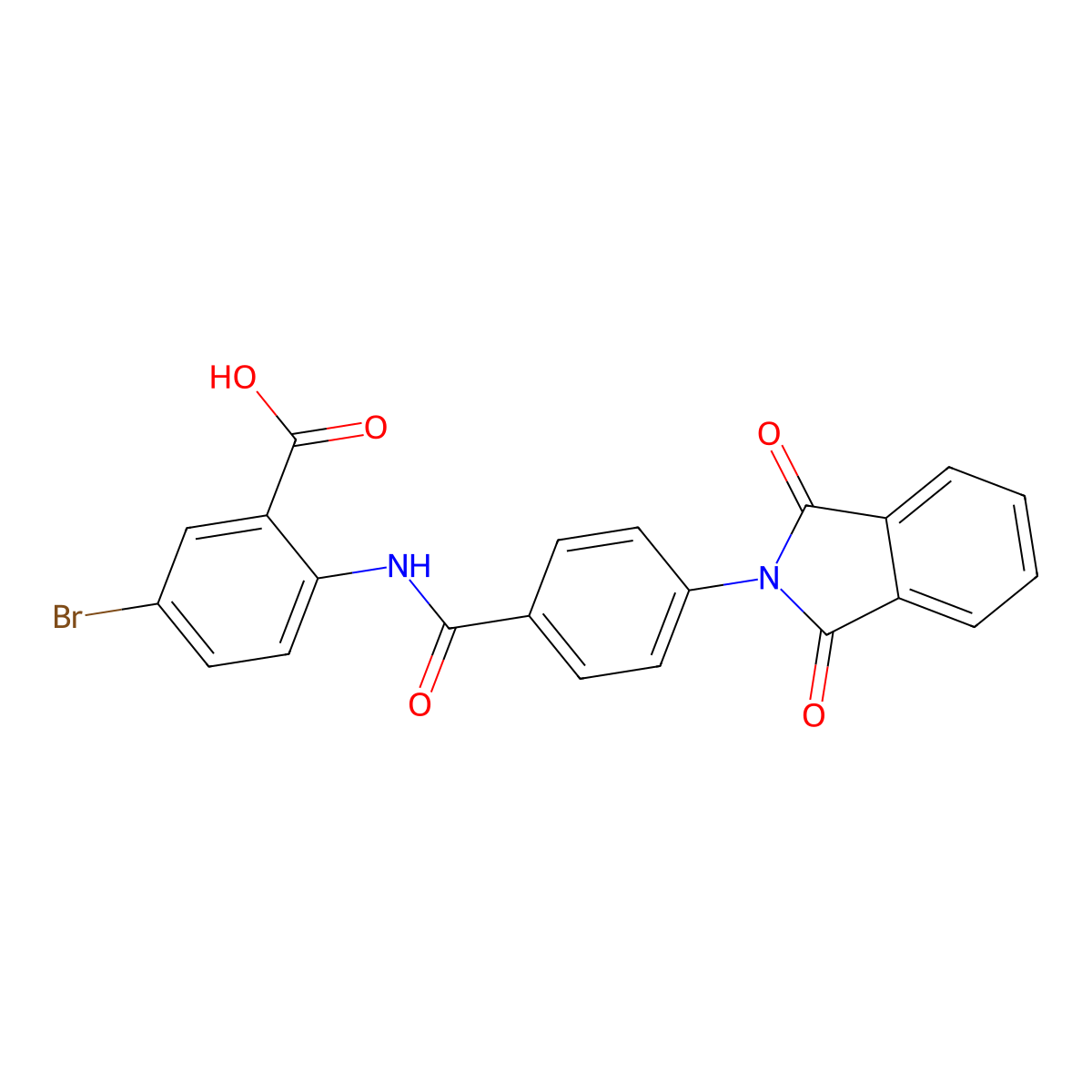 5-bromo-2-({[4-(1,3-dioxo-1,3-dihydro-2H-isoindol-2-yl)phenyl]carbonyl}amino)benzoic acid molecular structure, CAS 305360-67-2