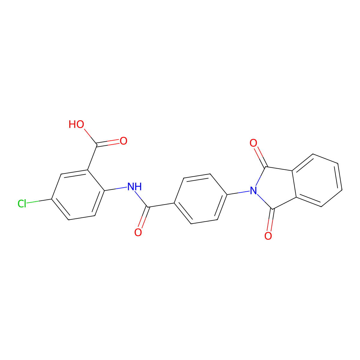5-chloro-2-({[4-(1,3-dioxo-1,3-dihydro-2H-isoindol-2-yl)phenyl]carbonyl}amino)benzoic acid molecular structure, CAS 305360-69-4