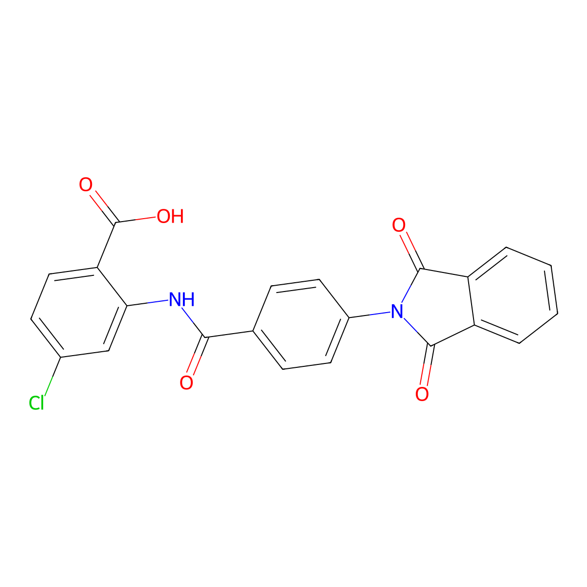 4-Chloro-2-[[4-(1,3-dioxoisoindol-2-yl)benzoyl]amino]benzoic acid molecular structure, CAS 305360-70-7