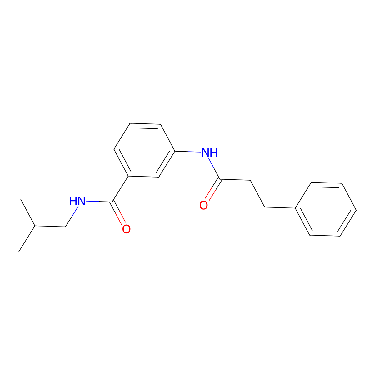 N-(2-methylpropyl)-3-(3-phenylpropanoylamino)benzamide molecular structure, CAS 305361-07-3