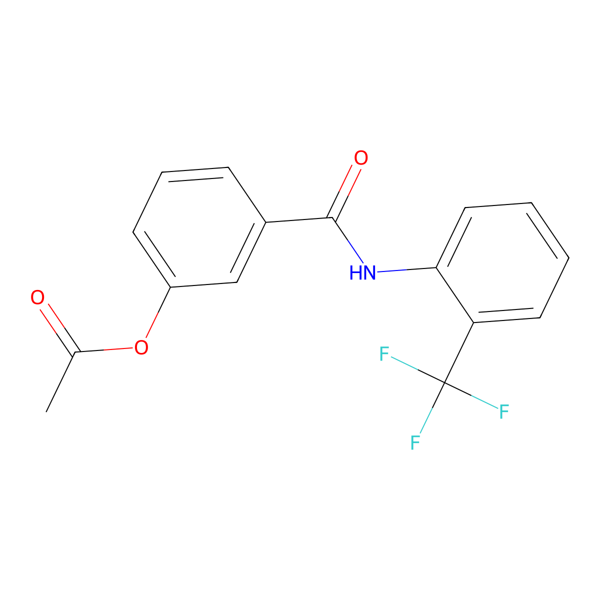 3-{[2-(Trifluoromethyl)phenyl]carbamoyl}phenyl acetate molecular structure, CAS 305361-24-4