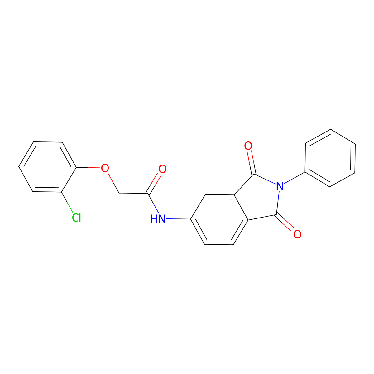 2-(2-chlorophenoxy)-N-(1,3-dioxo-2-phenylisoindol-5-yl)acetamide molecular structure, CAS 305361-39-1