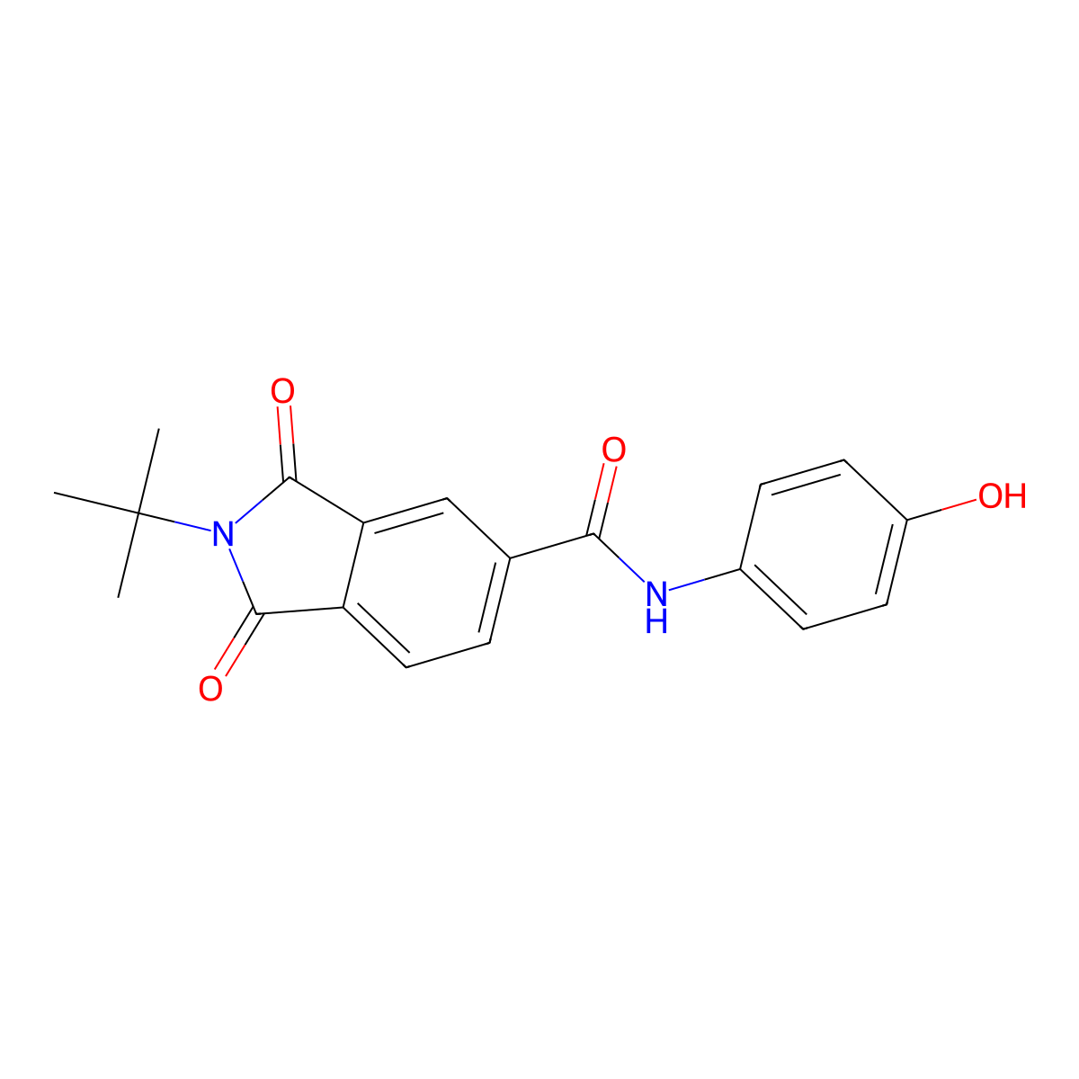 2-tert-butyl-N-(4-hydroxyphenyl)-1,3-dioxoisoindole-5-carboxamide molecular structure, CAS 305361-47-1