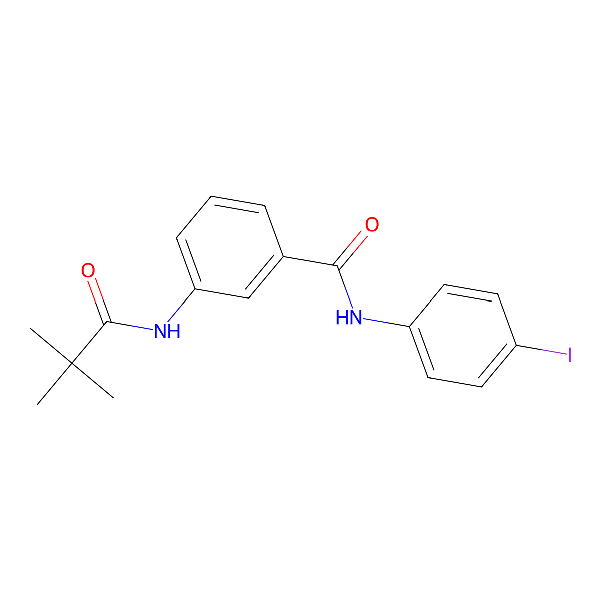 3-(2,2-dimethylpropanoylamino)-N-(4-iodophenyl)benzamide molecular structure, CAS 305361-48-2