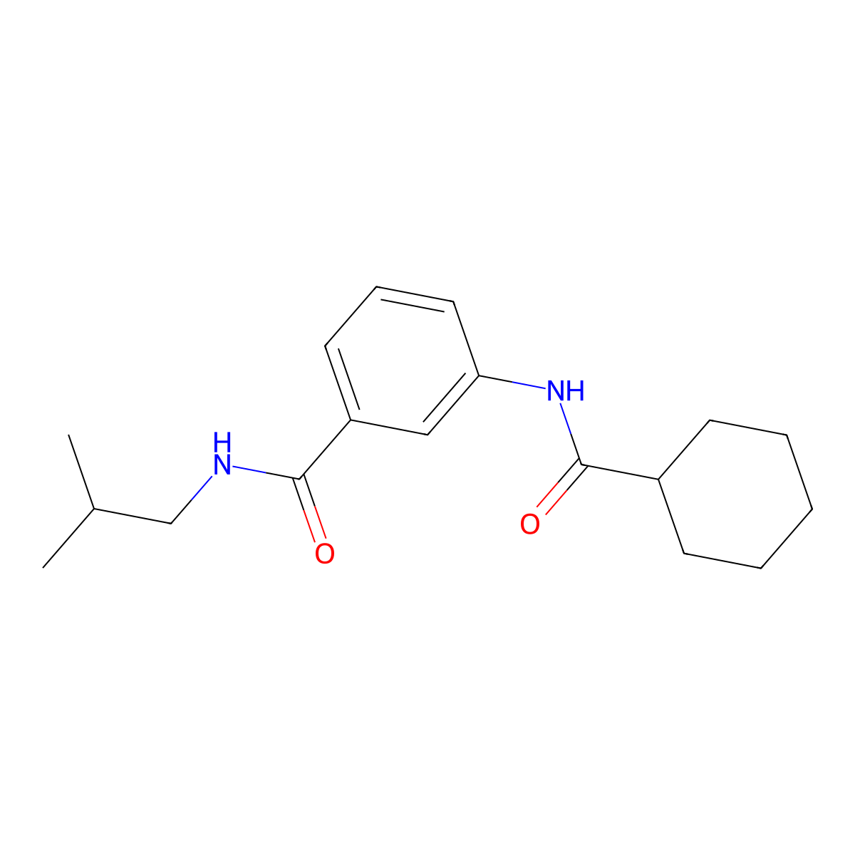 3-(cyclohexanecarbonylamino)-N-(2-methylpropyl)benzamide molecular structure, CAS 305361-58-4