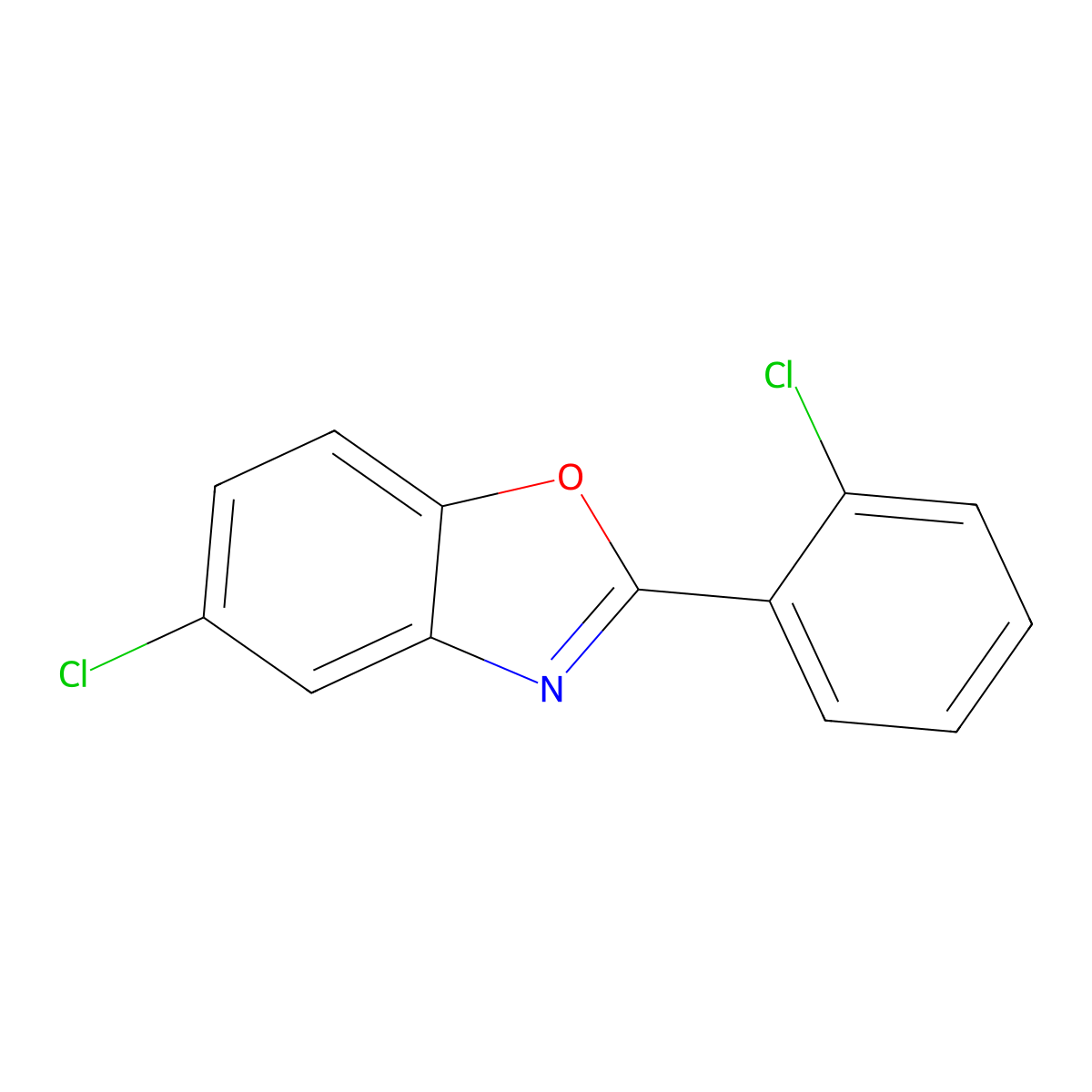 5-Chloro-2-(2-chlorophenyl)-1,3-benzoxazole molecular structure, CAS 305361-64-2