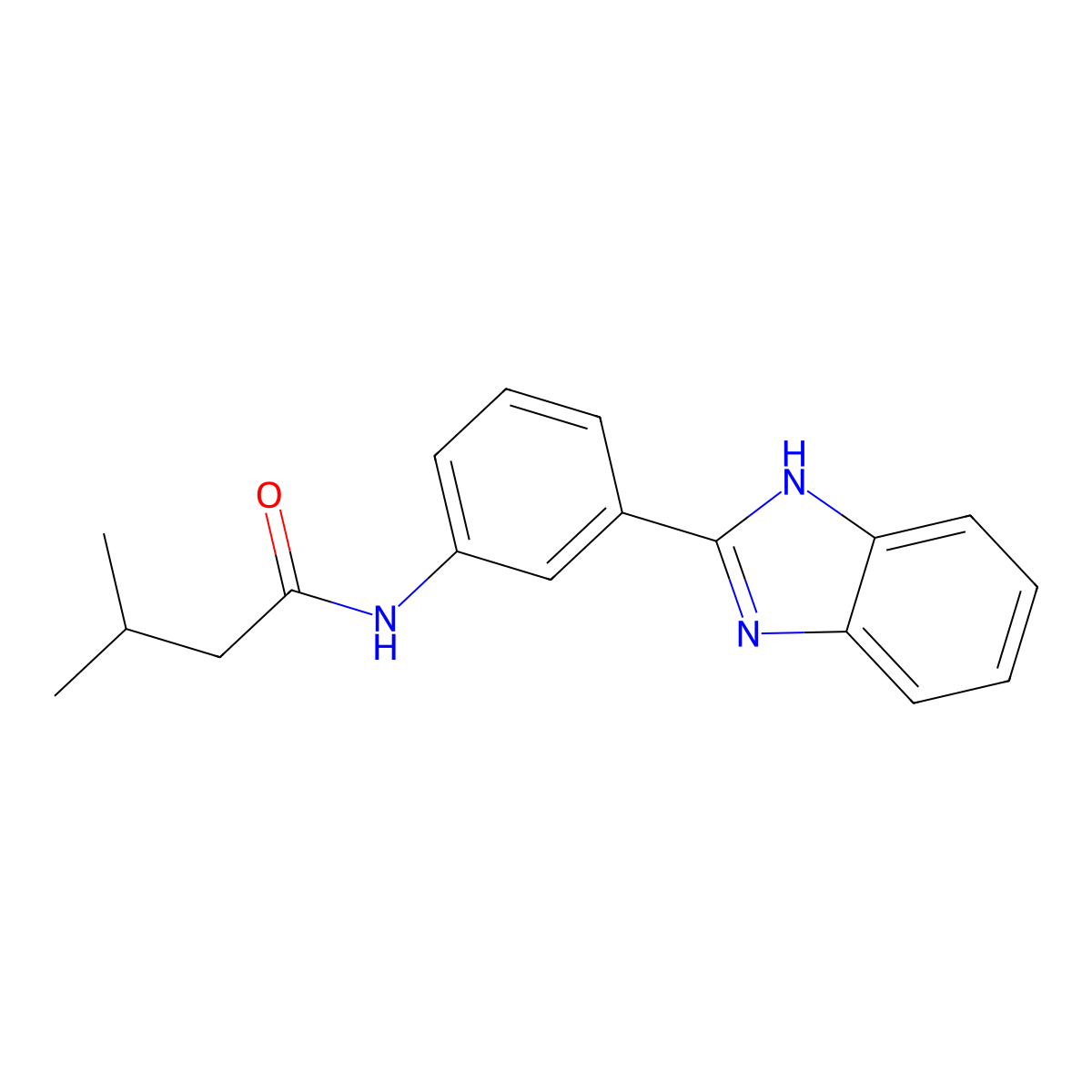 N-[3-(1H-benzimidazol-2-yl)phenyl]-3-methylbutanamide molecular structure, CAS 305361-69-7