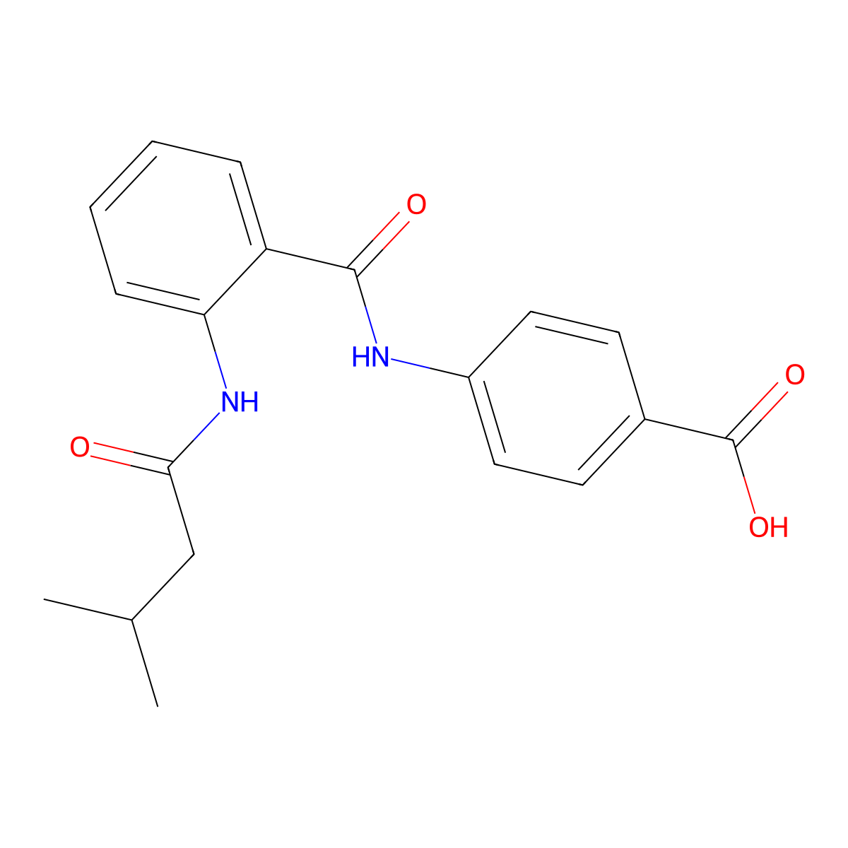 4-({2-[(3-Methylbutanoyl)amino]benzoyl}amino)benzoic acid molecular structure, CAS 305361-73-3