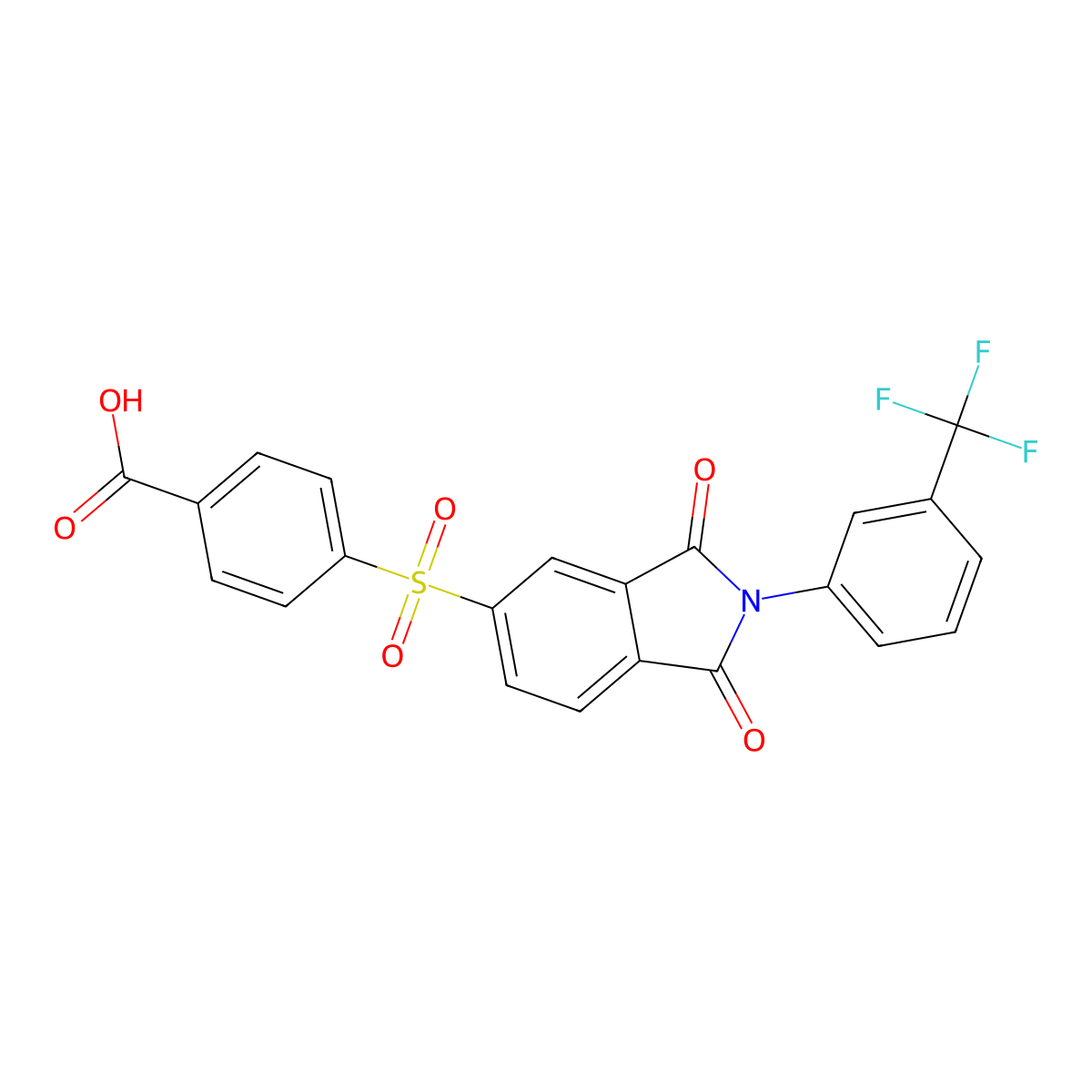 4-({1,3-dioxo-2-[3-(trifluoromethyl)phenyl]-2,3-dihydro-1H-isoindol-5-yl}sulfonyl)benzoic acid molecular structure, CAS 305361-74-4