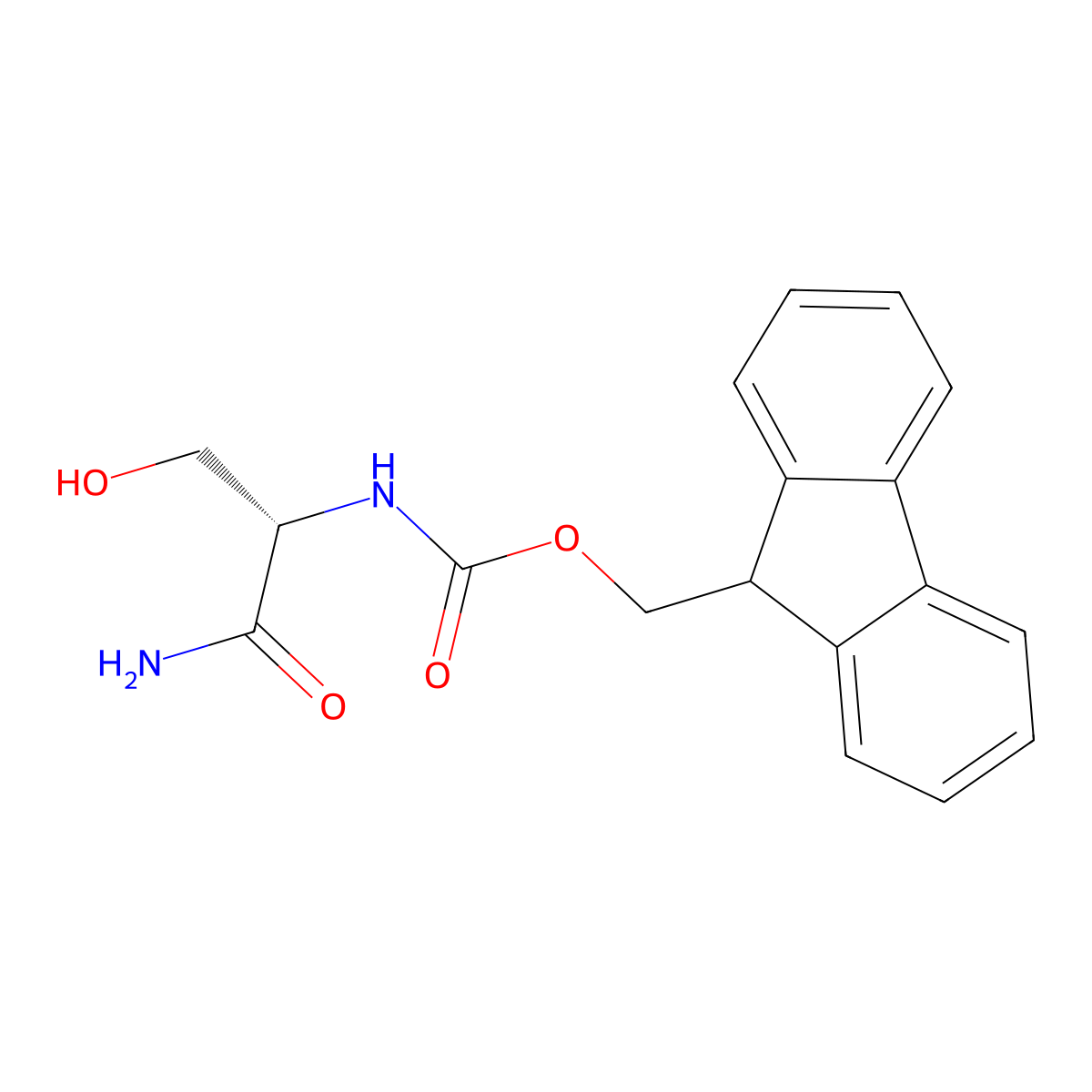 (9H-fluoren-9-yl)methyl N-[(1S)-1-carbamoyl-2-hydroxyethyl]carbamate molecular structure, CAS 305368-88-1