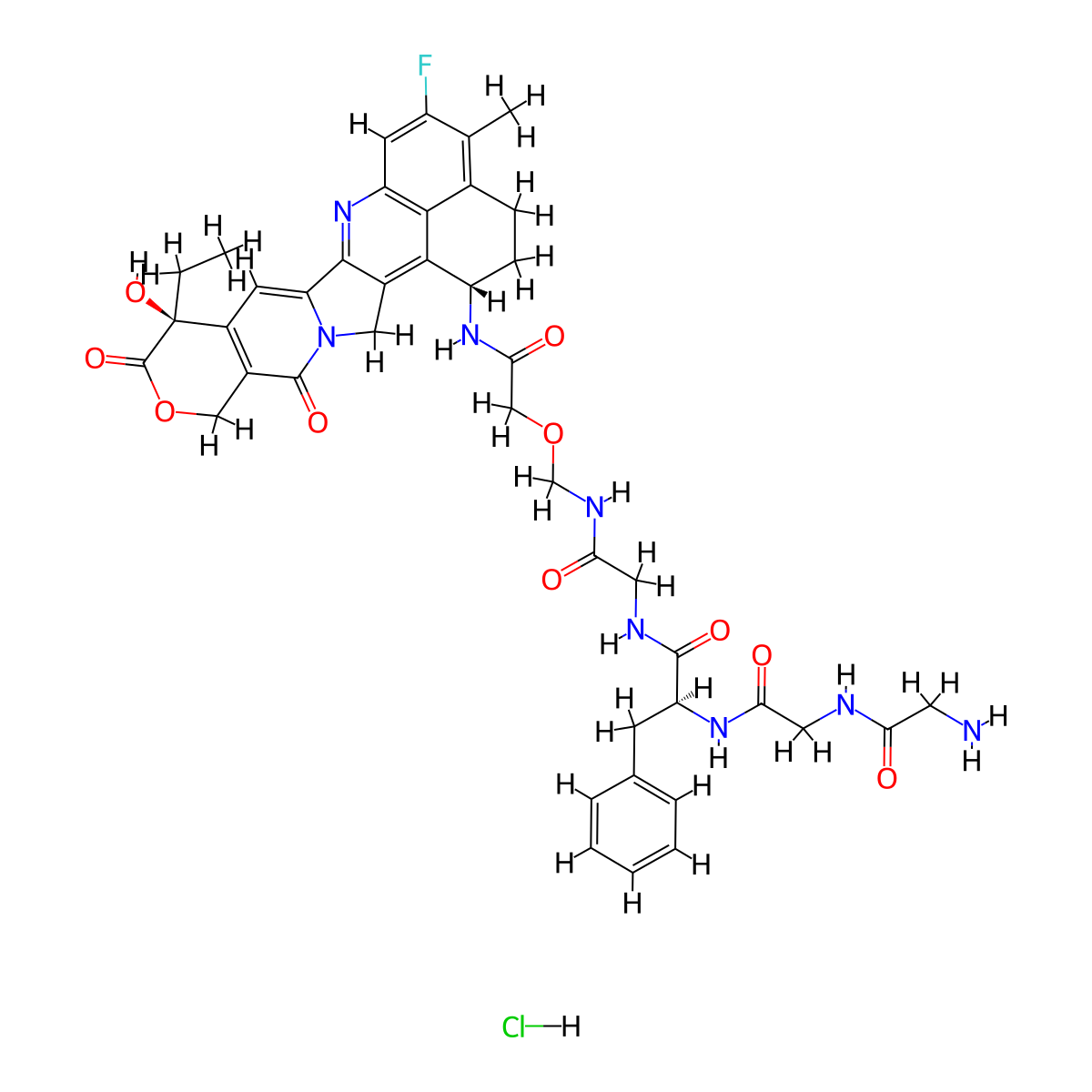 Gly-Gly-Phe-Gly-NH-O-CO-Exatecan hydrochloride molecular structure, CAS 3053688-78-8