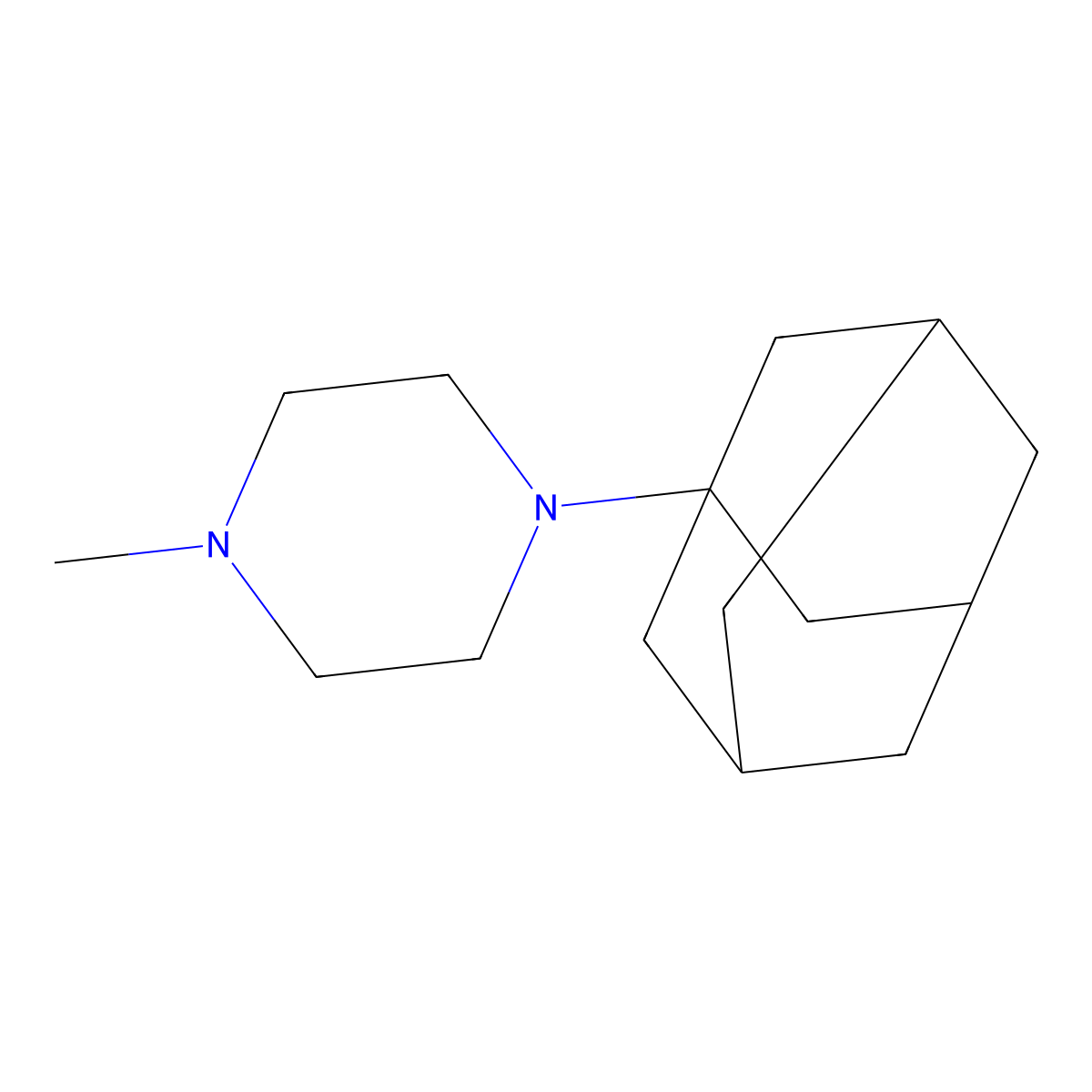 Piperazine, 1-(1-adamantyl)-4-methyl- molecular structure, CAS 30537-93-0