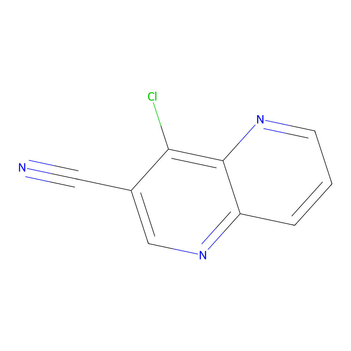 4-Chloro-1,5-naphthyridine-3-carbonitrile molecular structure, CAS 305371-02-2
