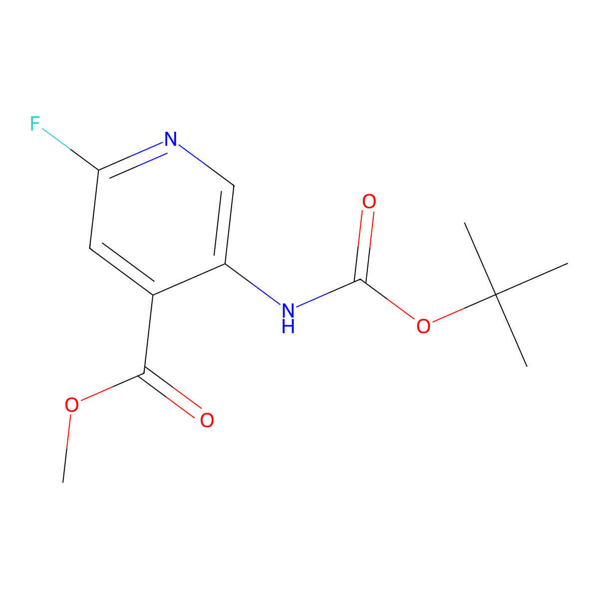Methyl 5-(boc-amino)-2-fluoropyridine-4-carboxylate molecular structure, CAS 305371-15-7